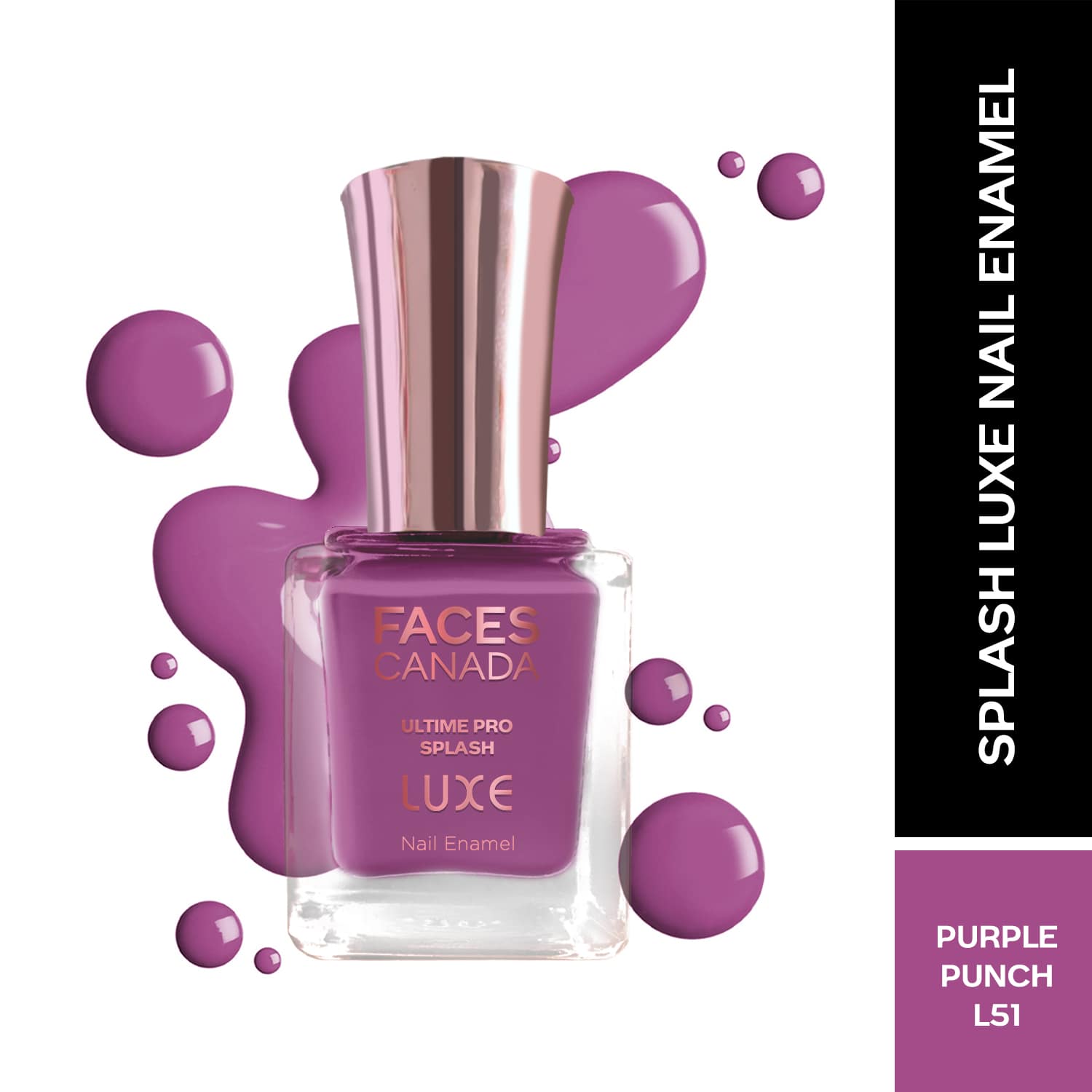 Faces Canada | Faces Canada Ultime Pro Splash Luxe Nail Enamel Glossy Finish - Purple Punch L51 (12 ml)