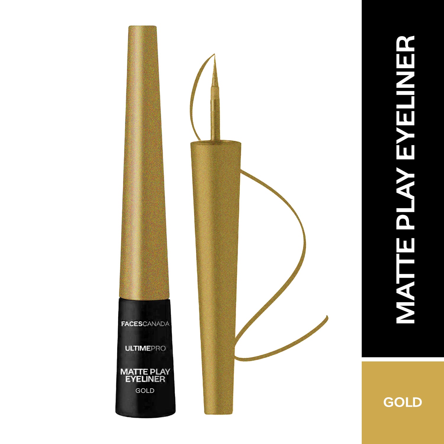 Faces Canada | Faces Canada Ultime Pro Matte Play Eyeliner 24HR Long Stay Matte Intense Color - Gold (2.5 ml)