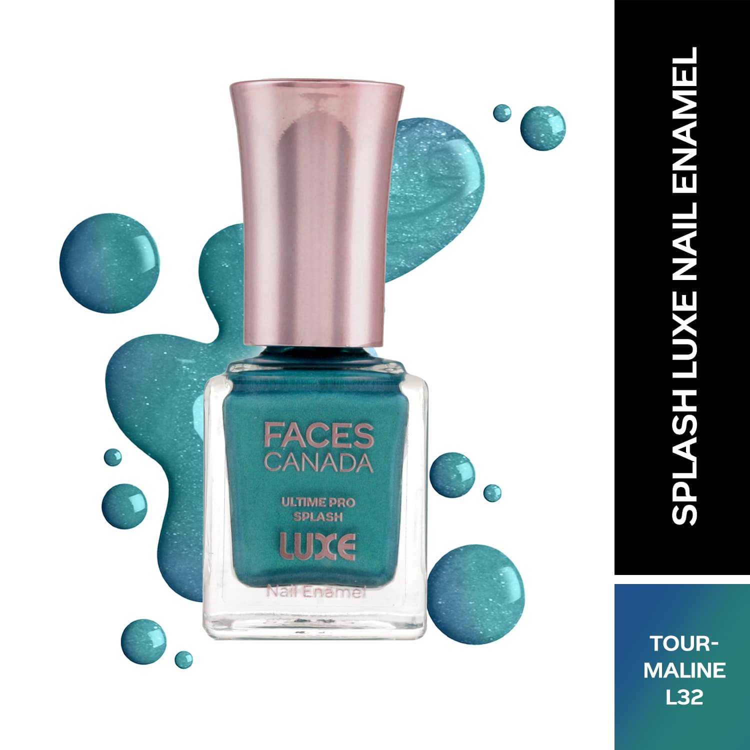 Faces Canada | Faces Canada Ultime Pro Splash Luxe Nail Enamel Glossy Finish Quick Drying - Tourmaline L32 (12 ml)