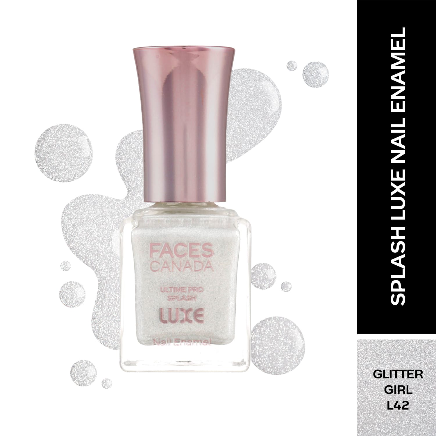 Faces Canada | Faces Canada Ultime Pro Splash Luxe Nail Enamel Glossy Finish - Glitter Girl L42 (12 ml)