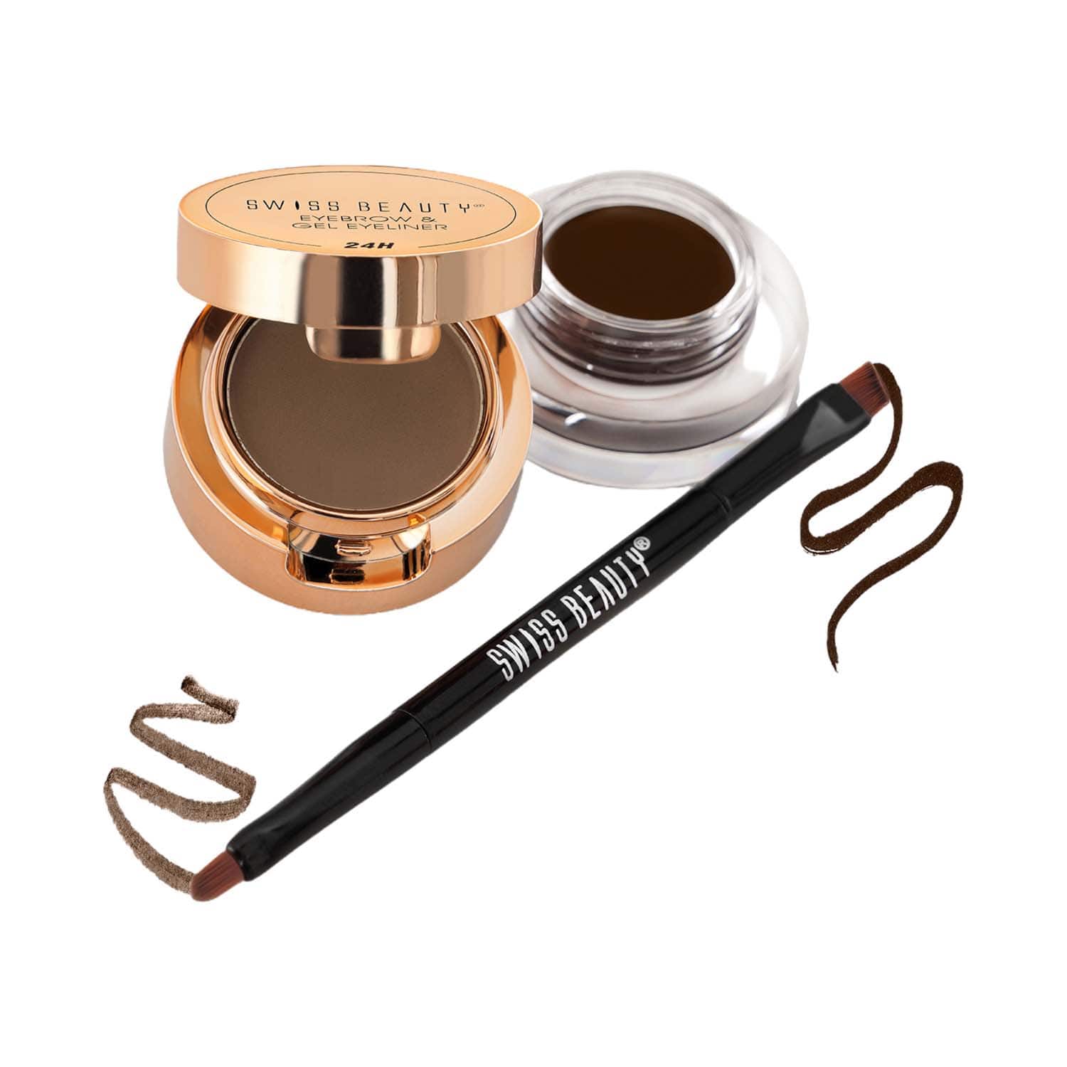Swiss Beauty | Swiss Beauty 2-In-1 Eyebrow & Gel Eyeliner - Brown (7 g)