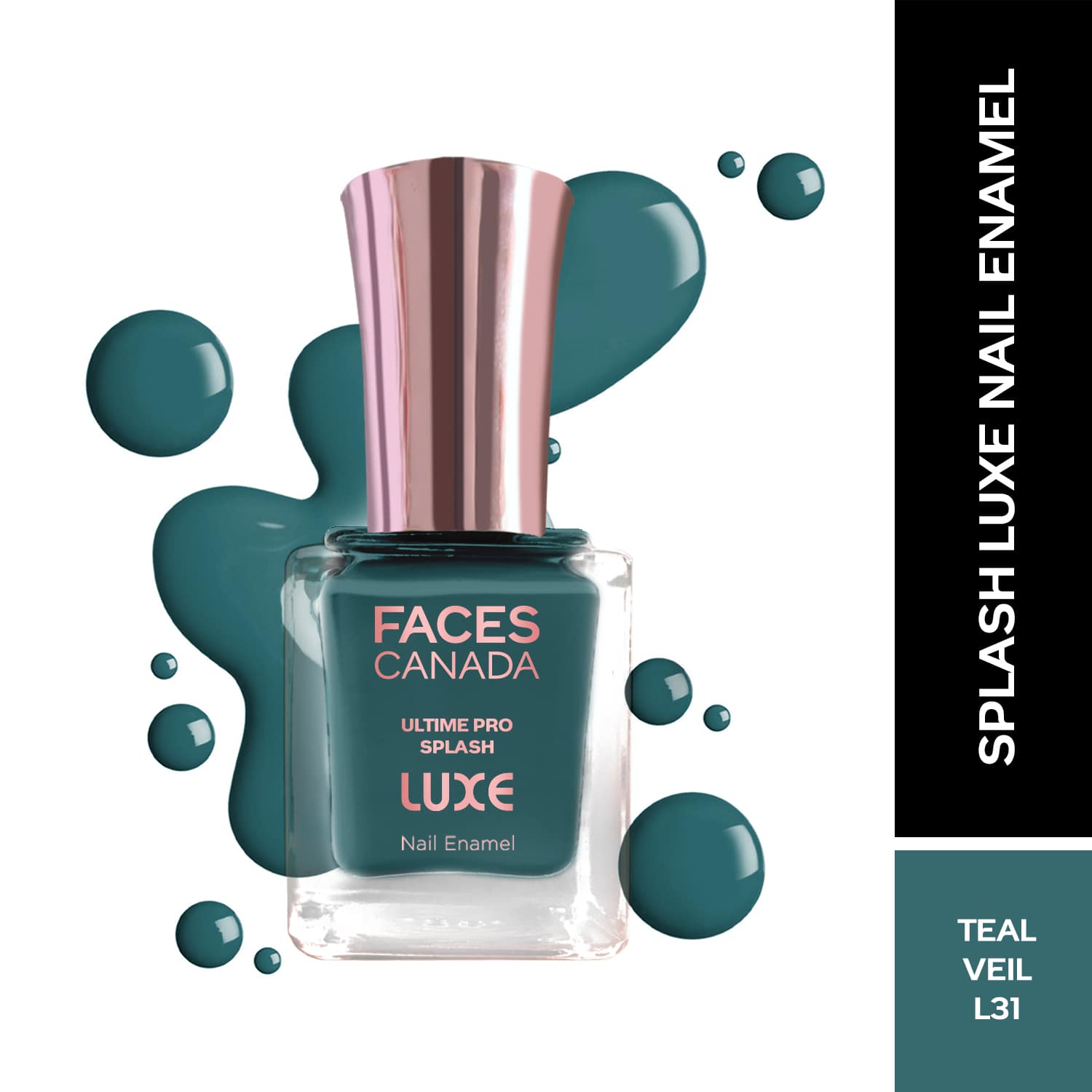 Faces Canada | Faces Canada Ultime Pro Splash Luxe Nail Enamel Glossy Finish Quick Drying - Teal Veil L31 (12 ml)