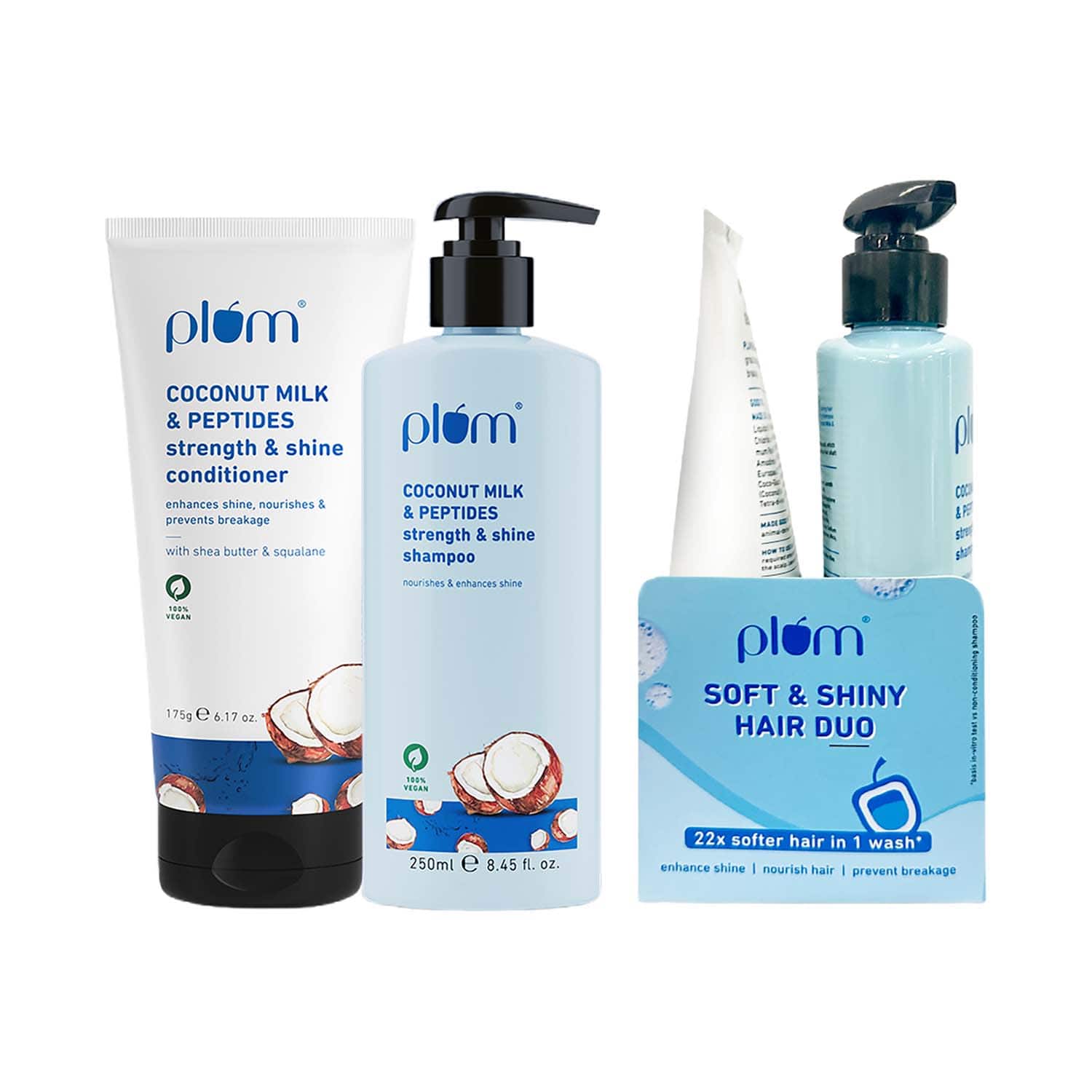 Plum | Plum Coconut Milk & Peptides Soft & Shiny Hair Duo (2 pcs)