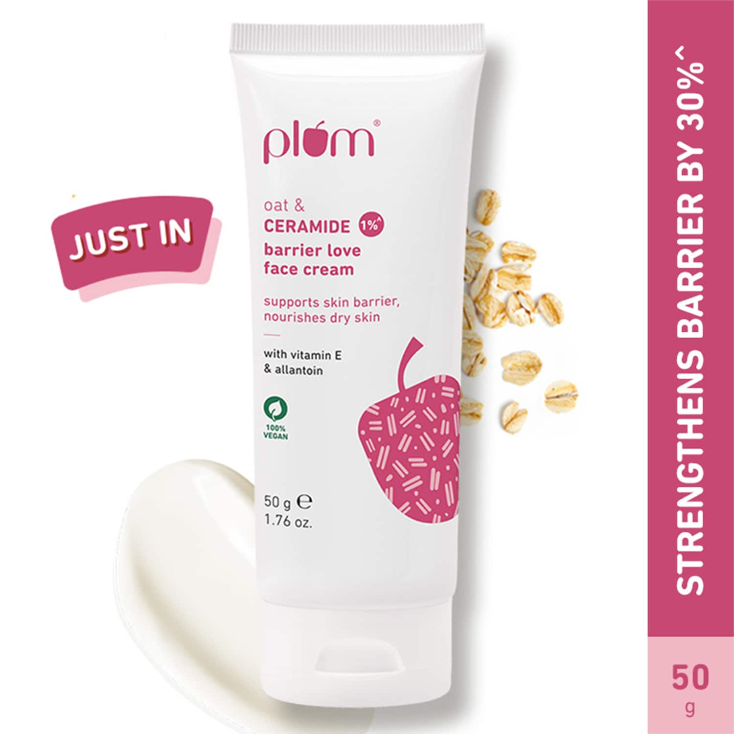 Plum | Plum Oat & 1% Ceramide Barrier Love Face Moisturizer Cream (50 g)