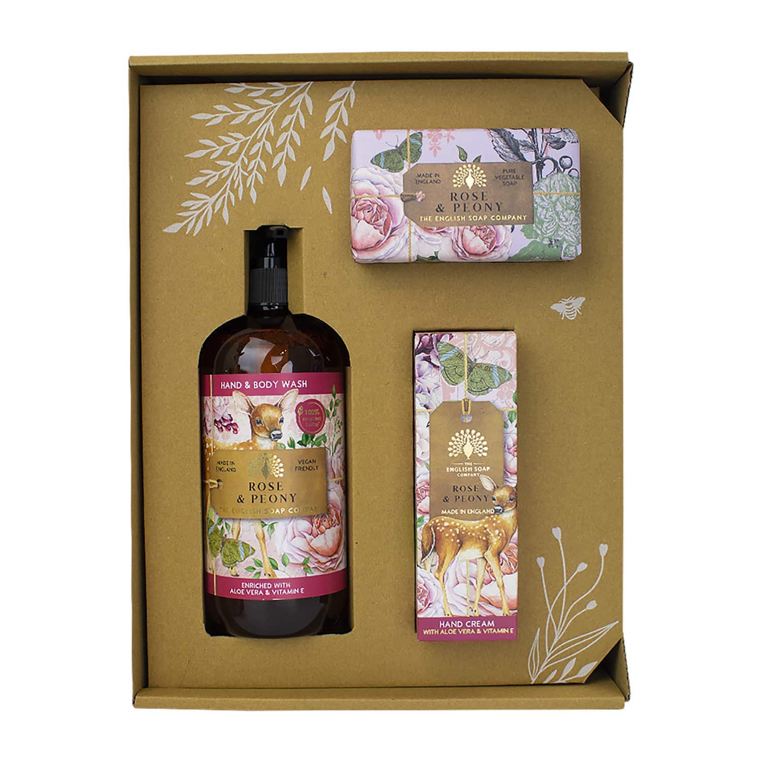 The English Soap Company | The English Soap Company - Anniversary Rose & Peony Hand & Body Gift Set (3 Pcs)