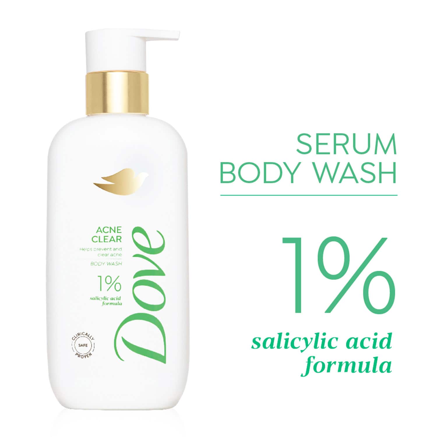 Dove | Dove 1% Salicylic Acid Formula Acne Clear Serum Body Wash (300 ml)