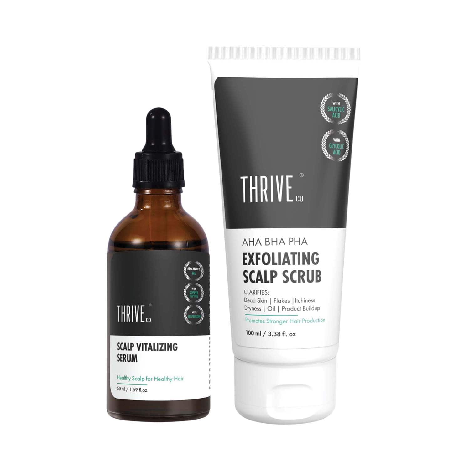 Thriveco | ThriveCo Scalp Care Kit, Aha Bha Pha Exfoliating Scalp Scrub & Vitalizing Serum (2 pcs)