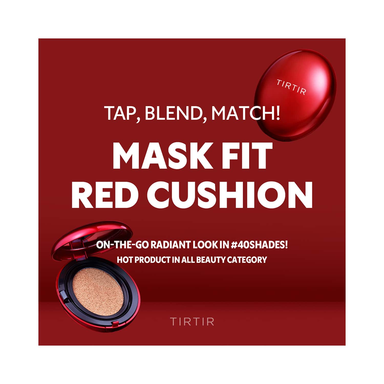 TIRTIR Mask Fit Red Mini Cushion - 17C Porcelain (4.5 g) - TIRTIR - Image 2