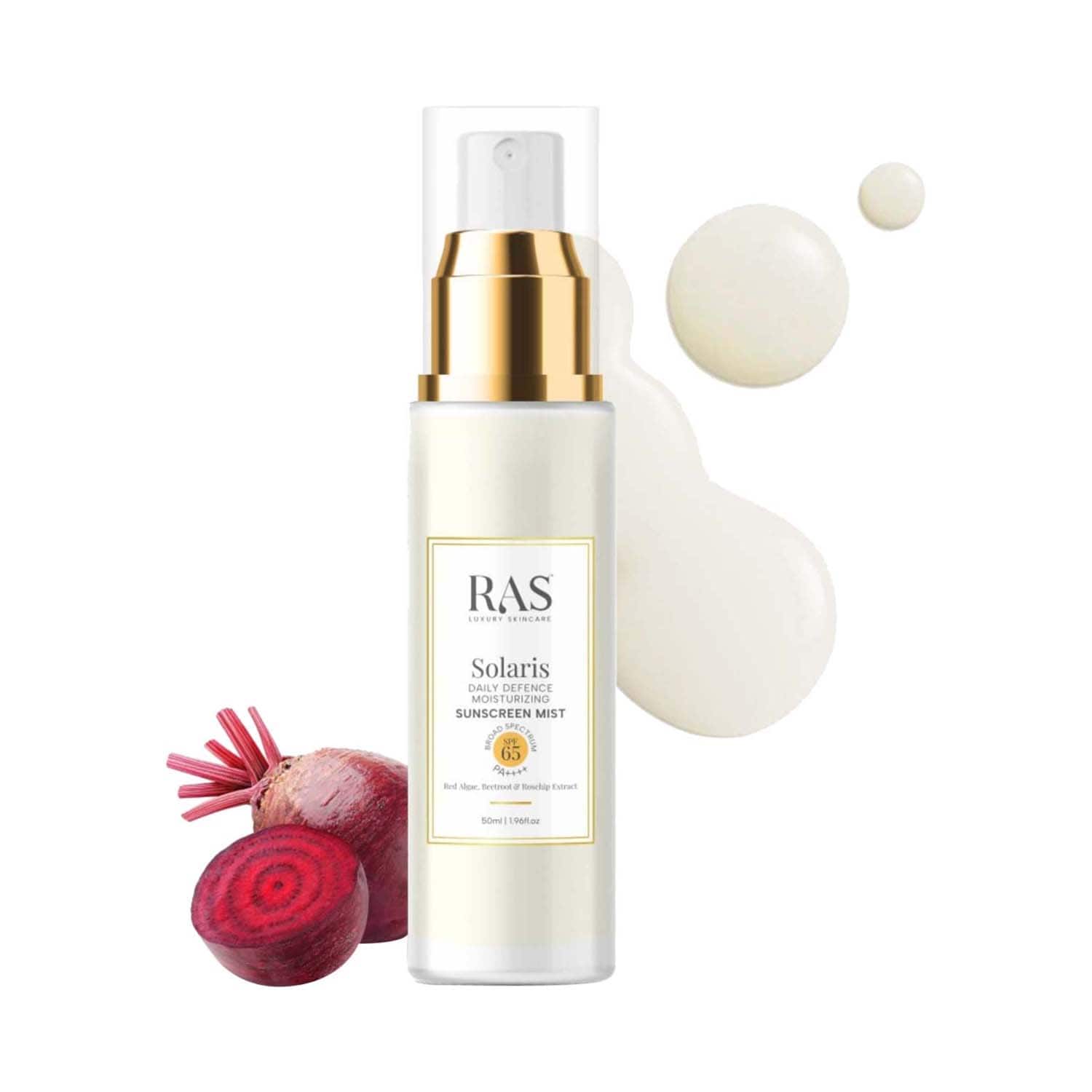 Ras Luxury Skincare | Ras Luxury Skincare Solaris Daily Defence Sunscreen Mist With SPF 65 For Face & Body (50 ml)