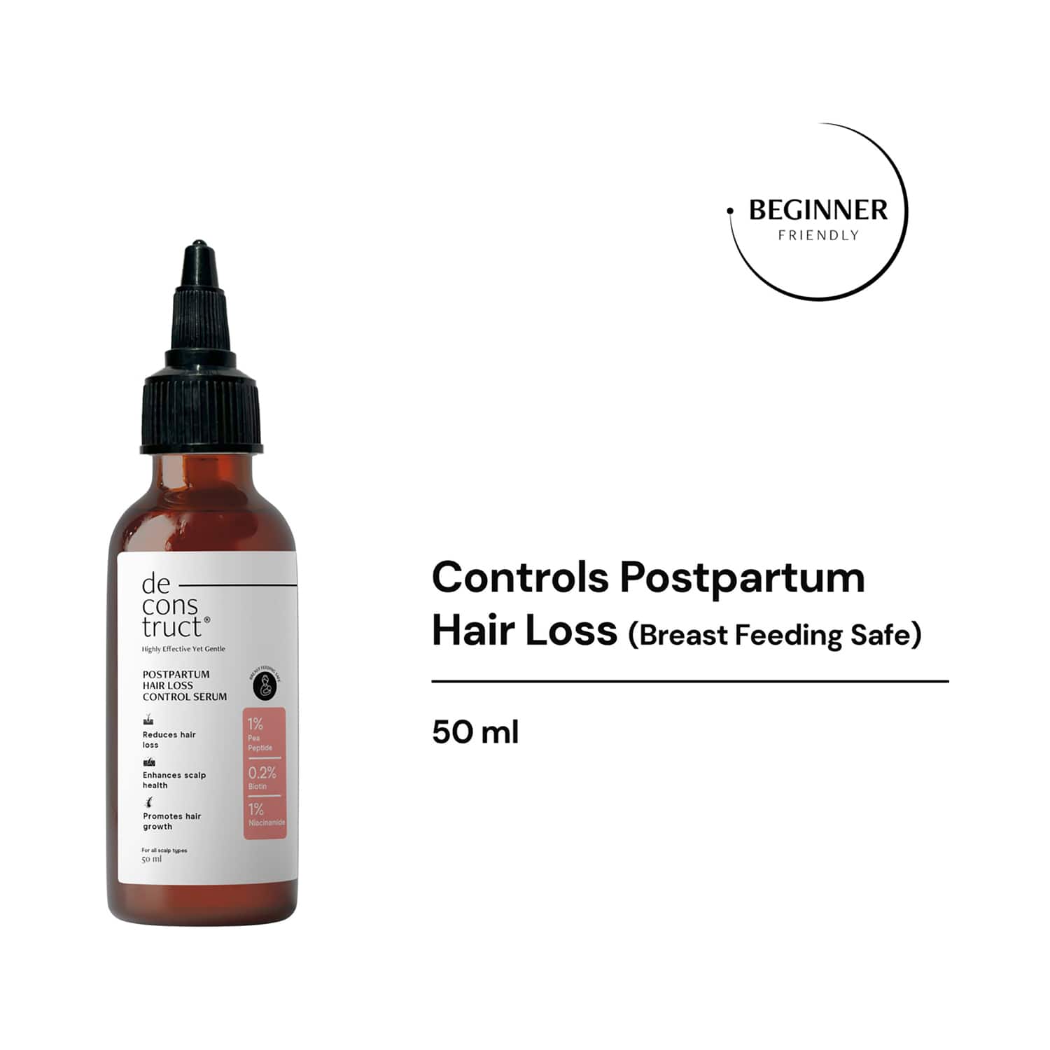 Deconstruct | Deconstruct Postpartum Hair Loss Control Serum 1% Pea Peptide + 0.2% Biotin + 1 % Niacinamide (50ml)