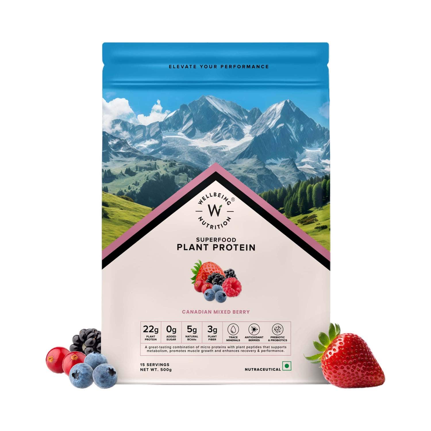 Wellbeing Nutrition | Wellbeing Nutrition Organic Vegan Plant Protein Isolate Powder (500 g)