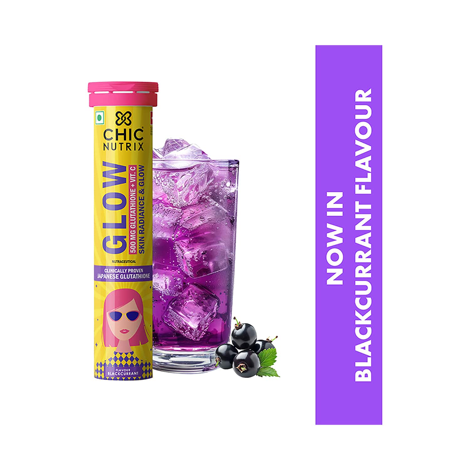 Chicnutrix | Chicnutrix Glow Japanese Glutathione & Vit. C Skin Brightening - Black Currant (20 Tablets)