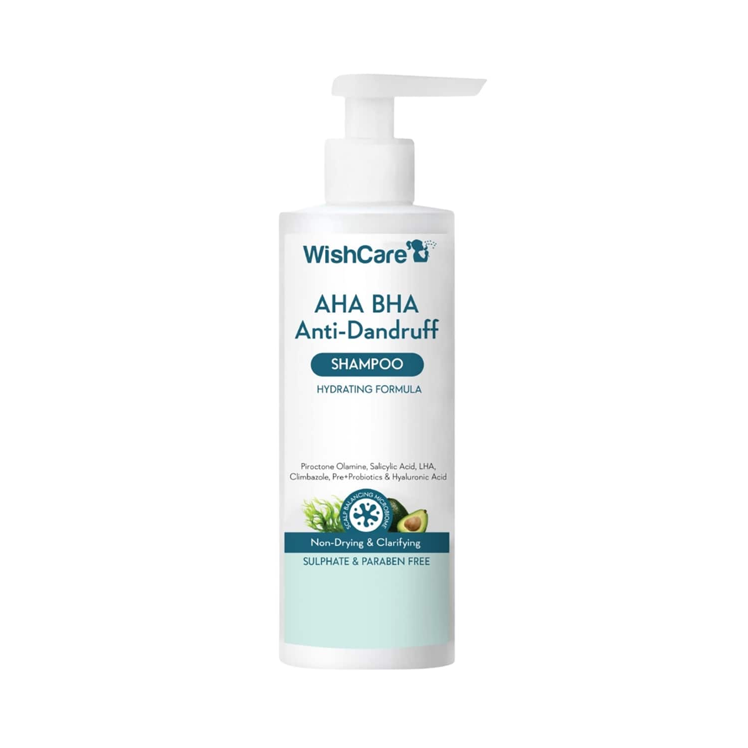WishCare | WishCare Hydrating AHA BHA Anti Dandruff Shampoo - Piroctone Olamine Salicylic Acid LHA
