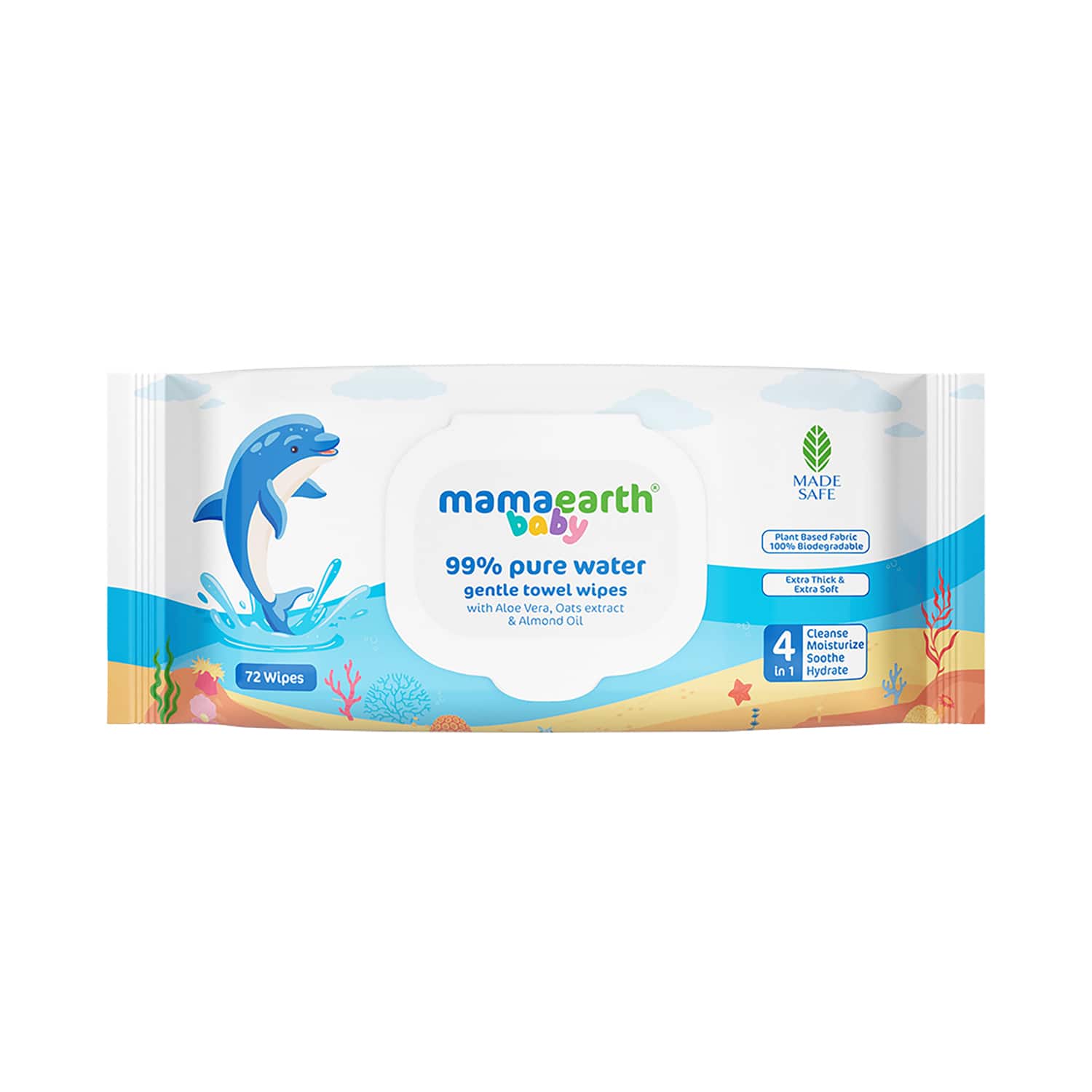 Mamaearth | Mamaearth Baby 99% Pure Water Gentle Towel Wipes