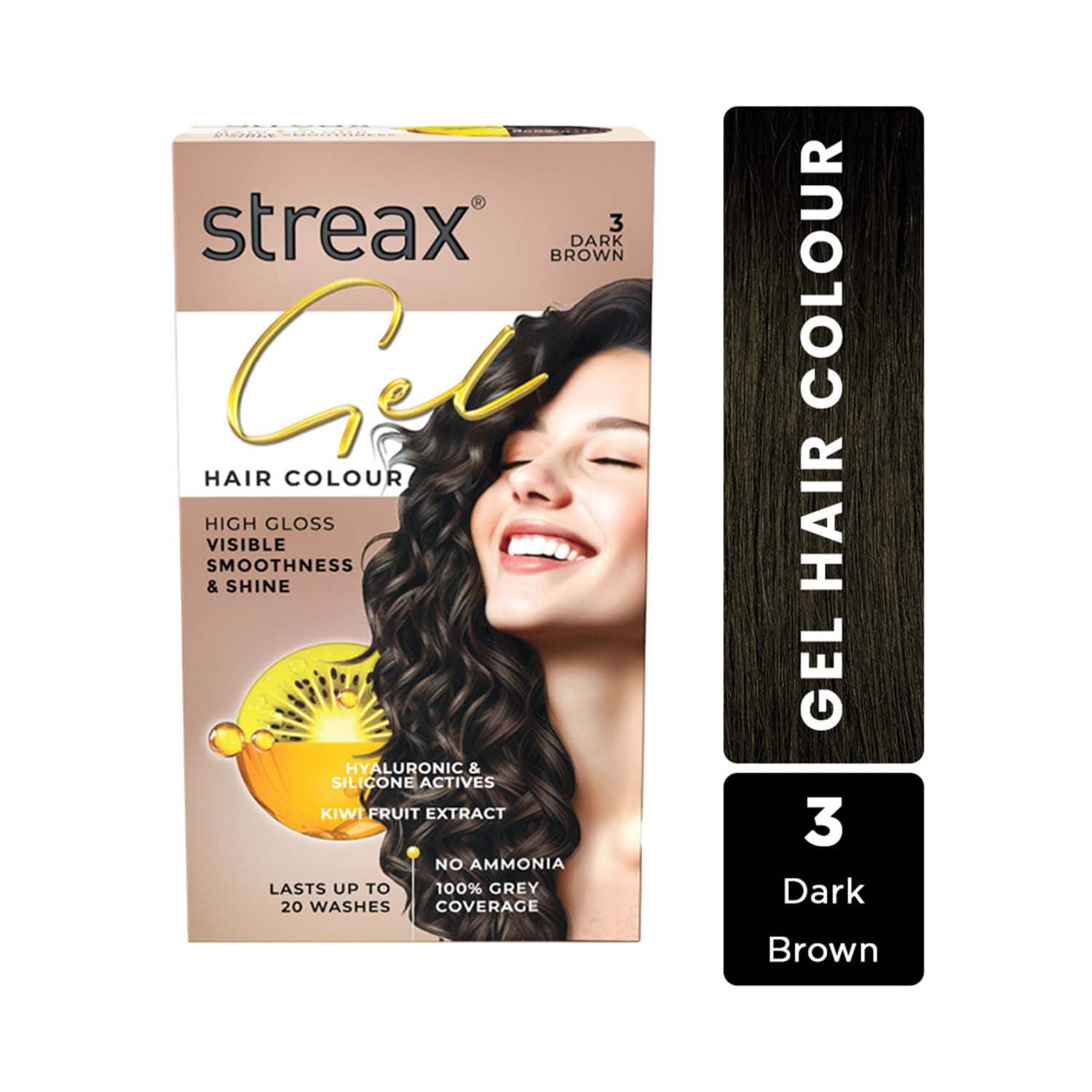 Streax | Streax Gel Hair Color for Women - Dark Brown 3 (150 ml)