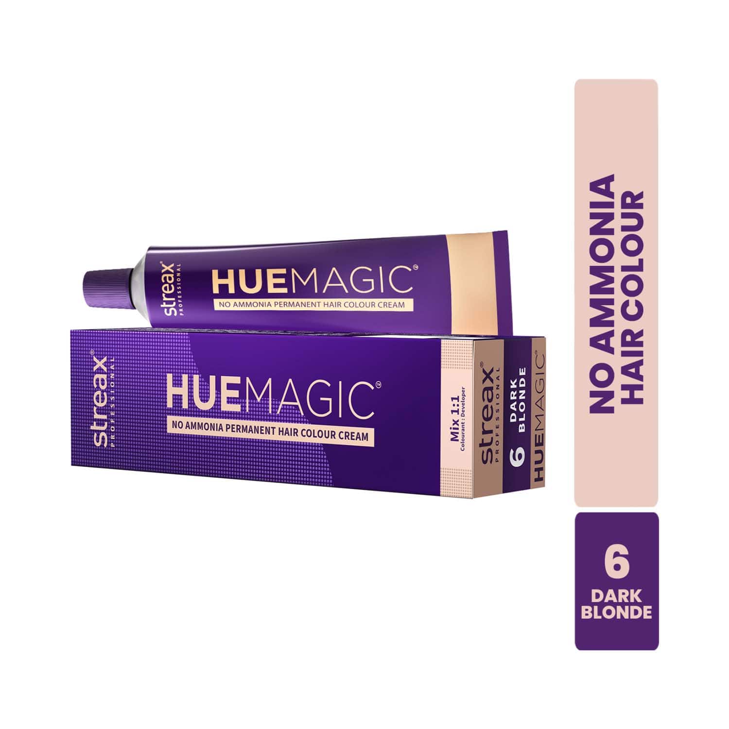 Streax Professional | Streax Professional HueMagic Permanent Hair Color - Dark Blonde 6 (90 g)