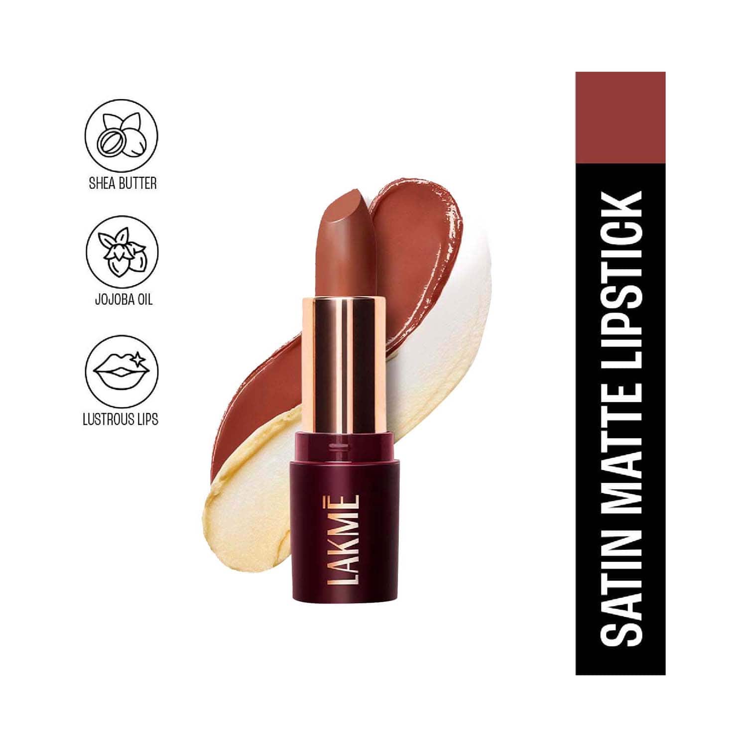 Lakme | Lakme Ultimat Glam Satin Matte Lipstick - Nude Toffee-UN2 (4.3 g)