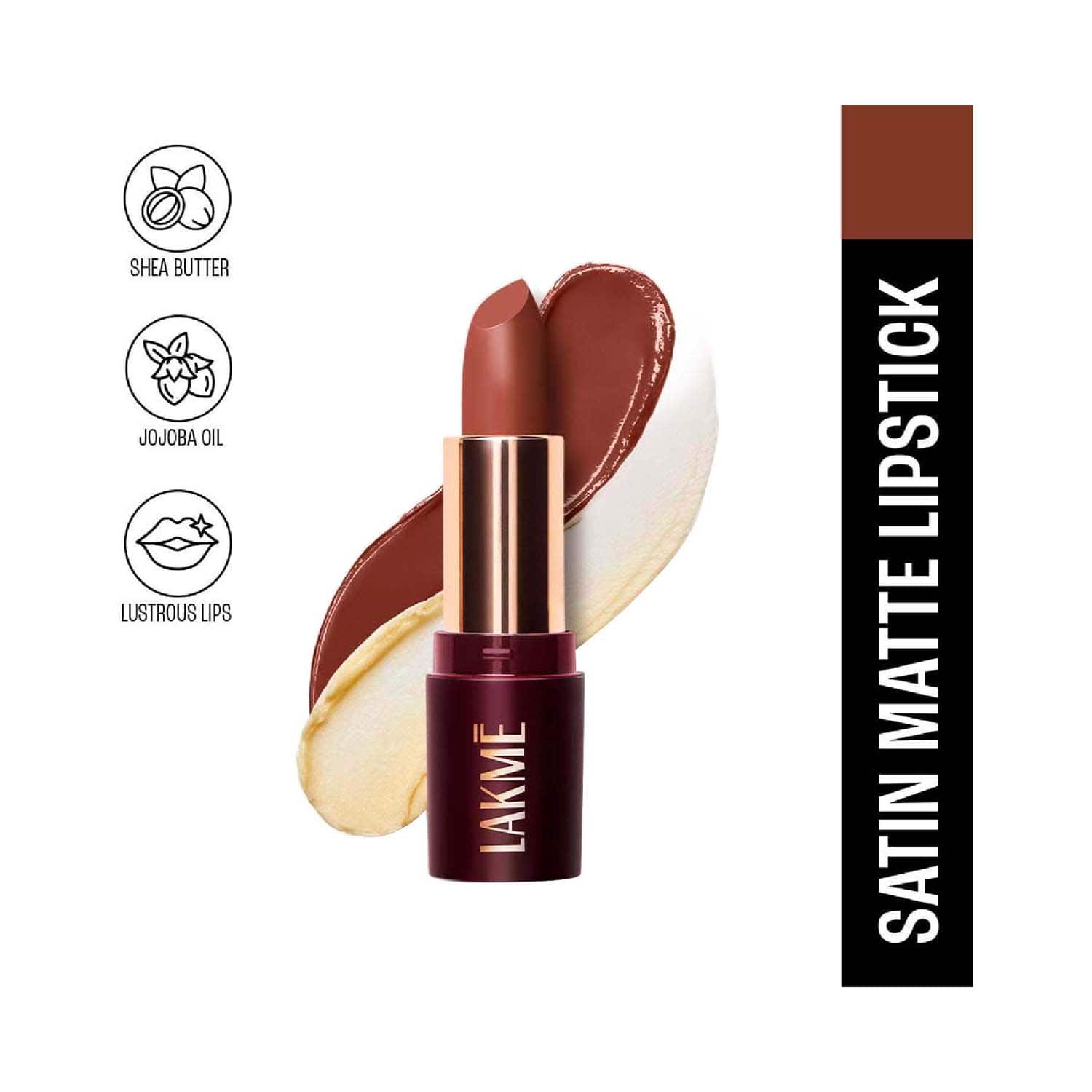 Lakme | Lakme Ultimat Glam Satin Matte Lipstick - Petal Nude-UN3 (4.3 g)