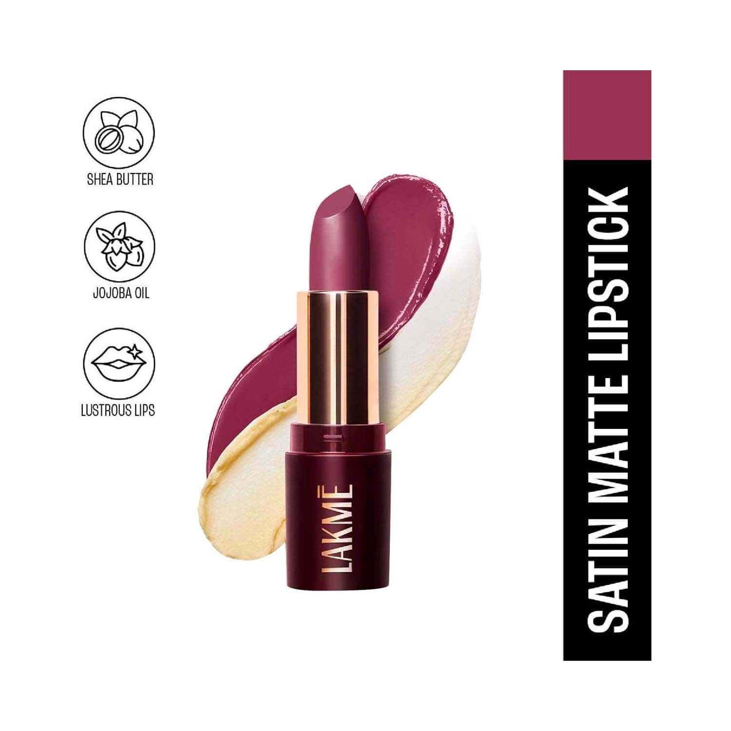 Lakme | Lakme Ultimat Glam Satin Matte Lipstick - Purp Sparkle-UW1 (4.3 g)