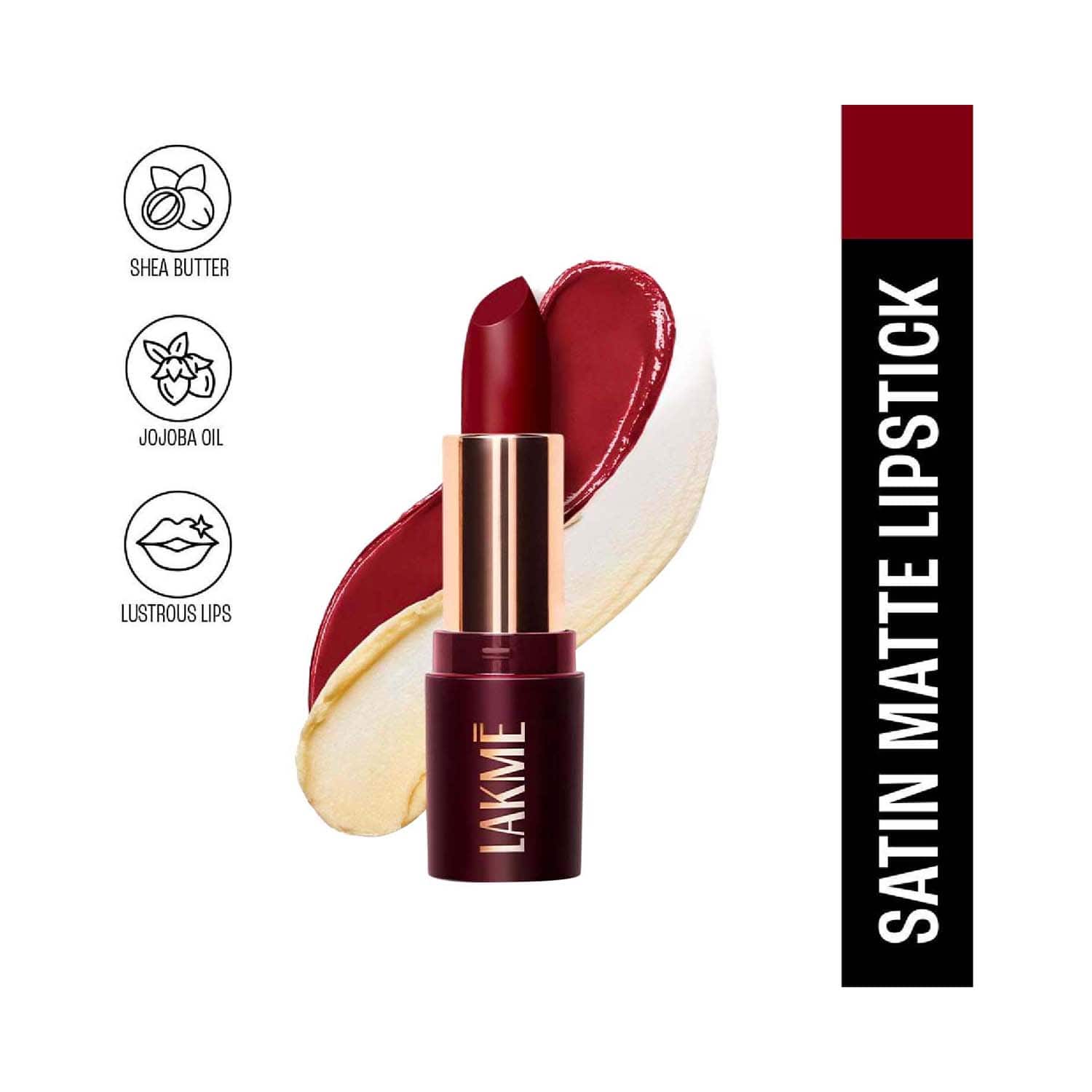 Lakme | Lakme Ultimat Glam Satin Matte Lipstick - Red Flame-UR2 (4.3 g)