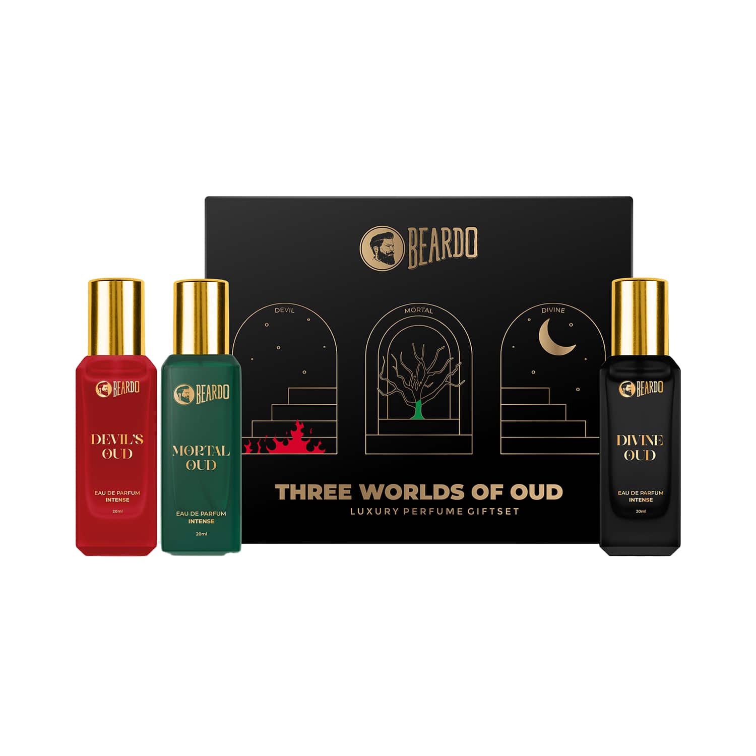 Beardo | Beardo Three Worlds of Oud Luxury Perfume Giftset Devil'S Oud Mortal Oud Divine Oud