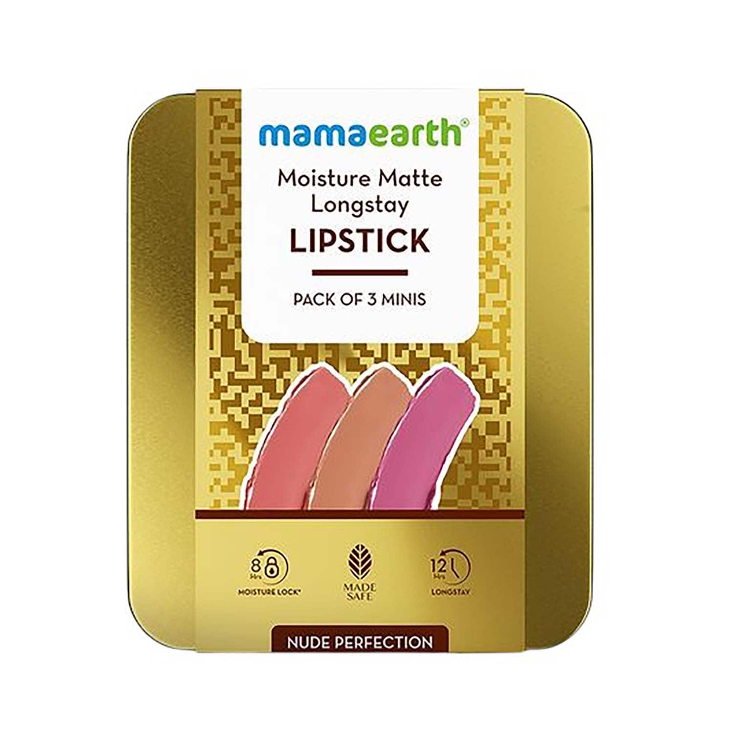 Mamaearth | Mamaearth Moisture Matte Long Stay Lipstick Gift Set - Nude Perfection (3 pcs)