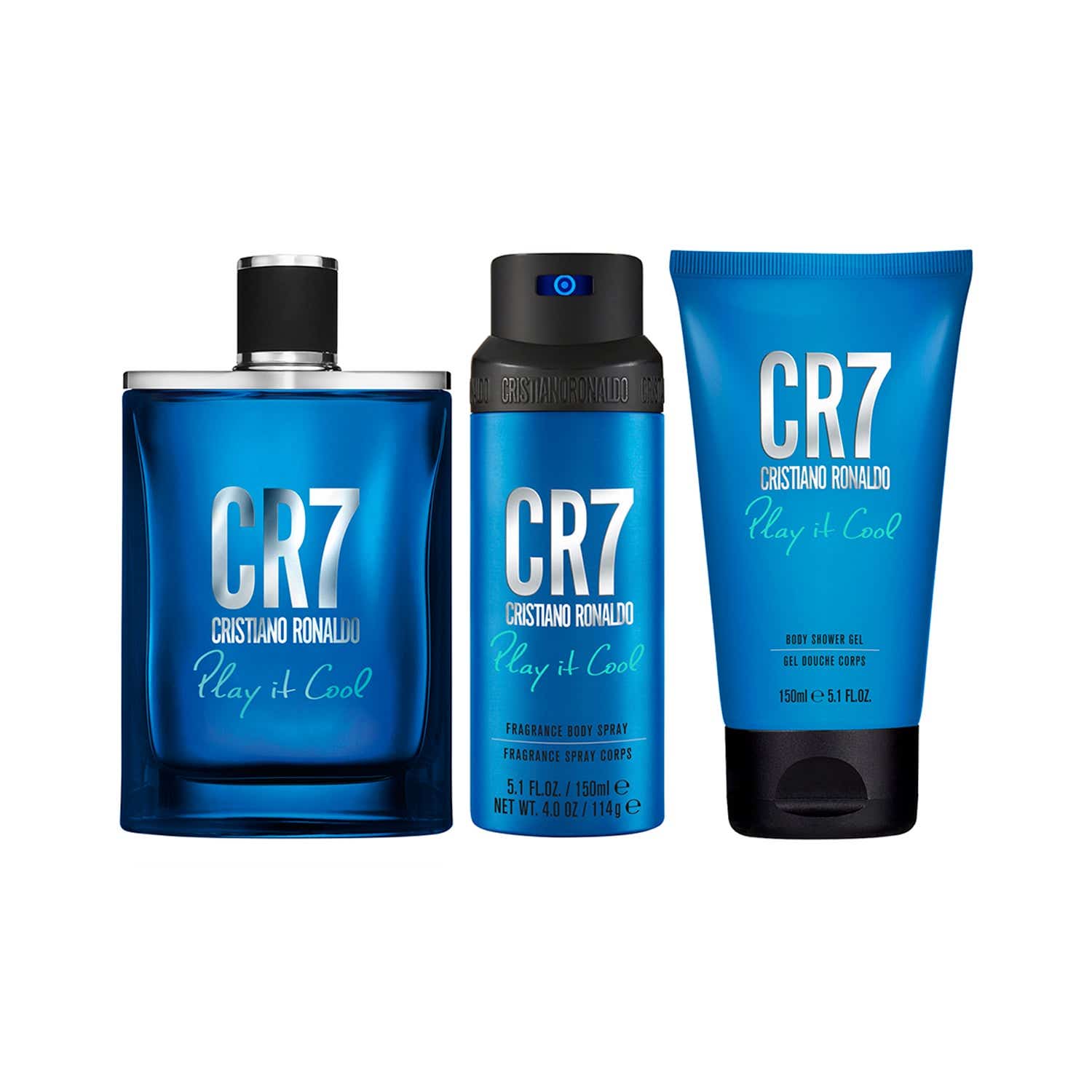CR7 Cristiano Ronaldo | Cristiano Ronaldo Play it Cool Set Eau de Toilette (100 ml)+Shower Gel (150 ml)+ Body Spray (150 ml)