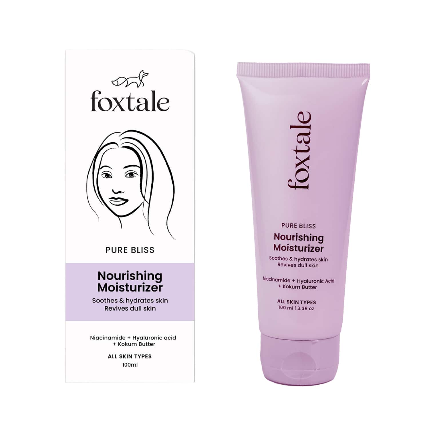 Foxtale | Foxtale Nourishing Moisturiser with Niacinamide & Vitamin E for 24hrs Hydrated Glowing Skin (100 ml)