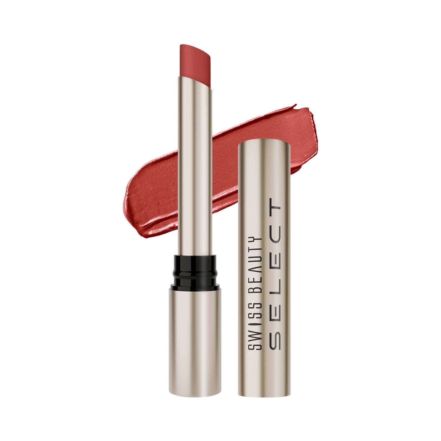 Swiss Beauty | Swiss Beauty Select High On Shine Creamy Lipstick Enriched with Vitamin E - Royale Red (1 g)