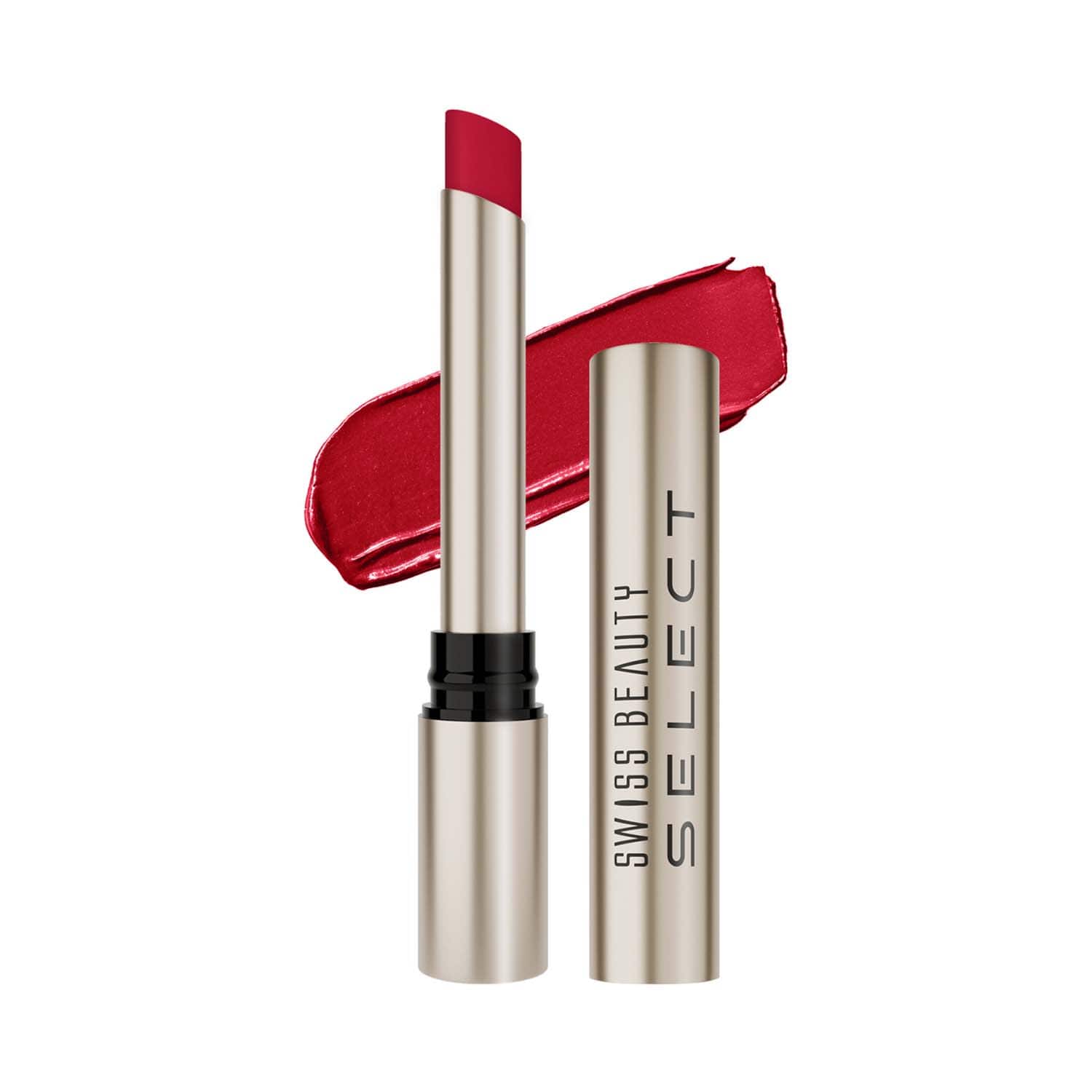 Swiss Beauty | Swiss Beauty Select High On Shine Creamy Lipstick Enriched with Vitamin E - Scarlet Red (1 g)