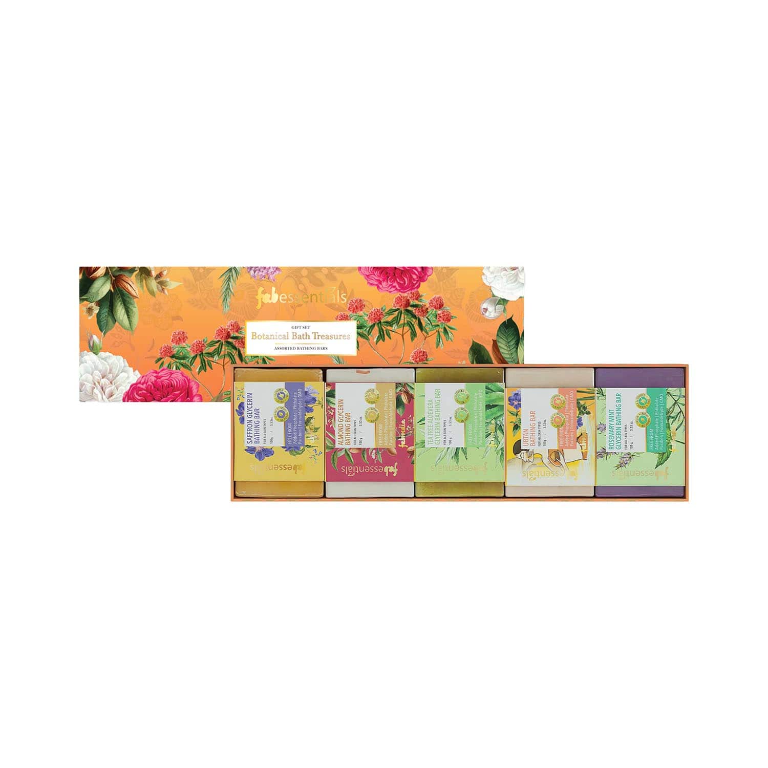 Fabessentials by Fabindia | Fabessentials by Fabindia Botanical Assorted Bathing Bars Gift Set Pack of 5