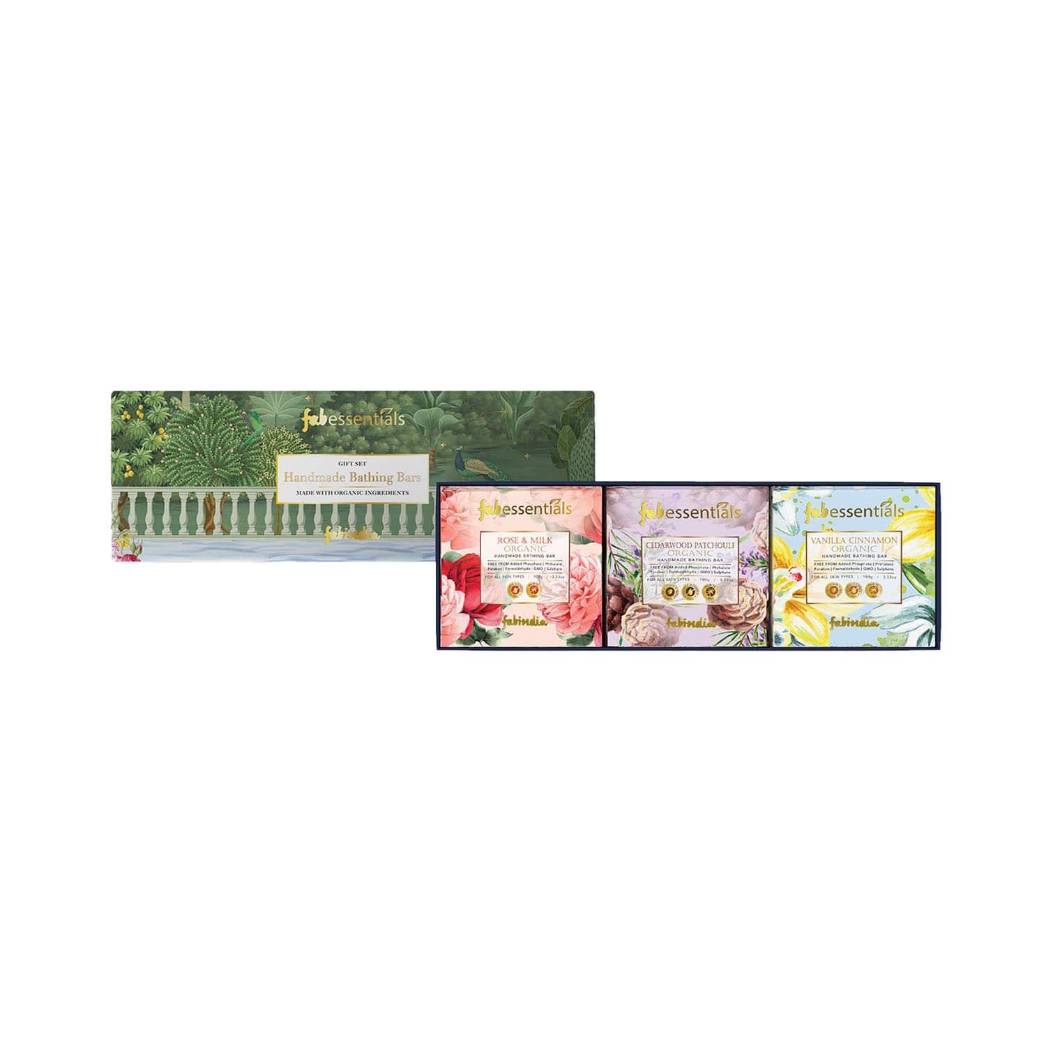 Fabessentials by Fabindia | Fabessentials by Fabindia Handmade Bathing Bars Made with Organic Ingredients Pack of 3