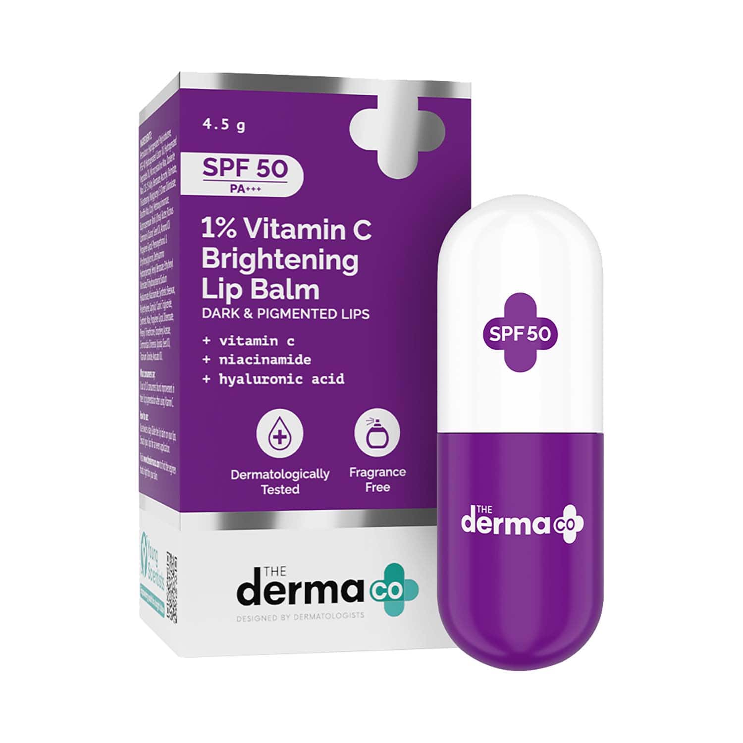 The Derma Co | The Derma Co 1% Vitamin C Brightening Lip Balm - Clear (4.5 g)
