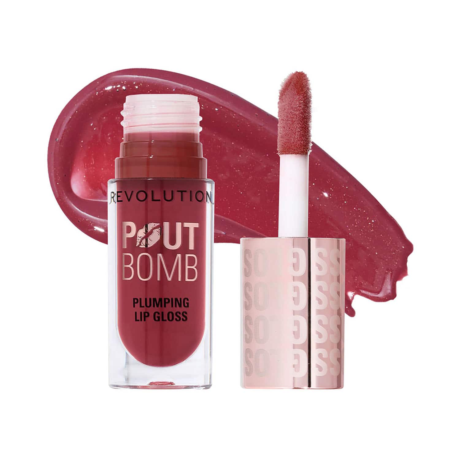 Makeup Revolution | Makeup Revolution Pout Bomb Plumping Gloss - Rosewood Rose Pink (4.6 ml)