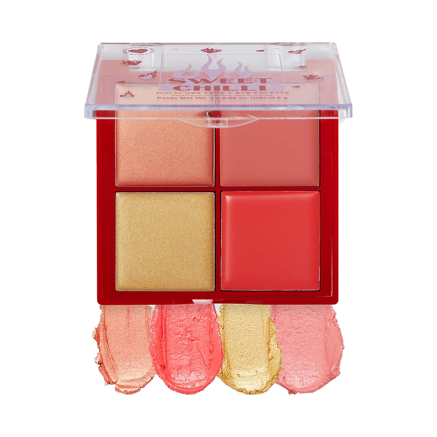 Makeup Revolution | Makeup Revolution I Heart Revolution Sweet Chilli Cream Blush & Highlight Quad - Multicolor (2.8 g)