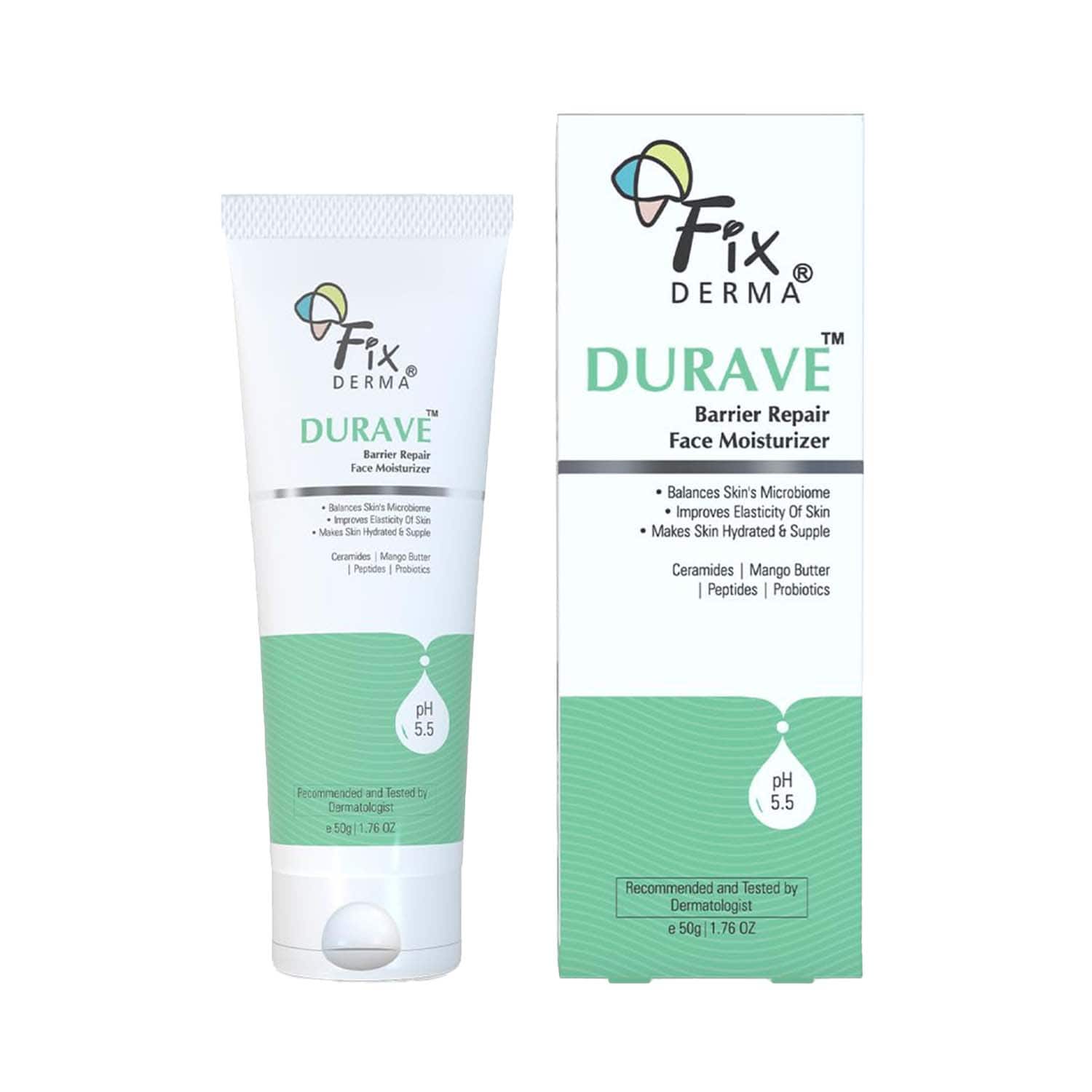 Fixderma | Fixderma Durave Ceramide Moisturizer for Face with Peptide & Mango Butter Moisturizer (50 g)