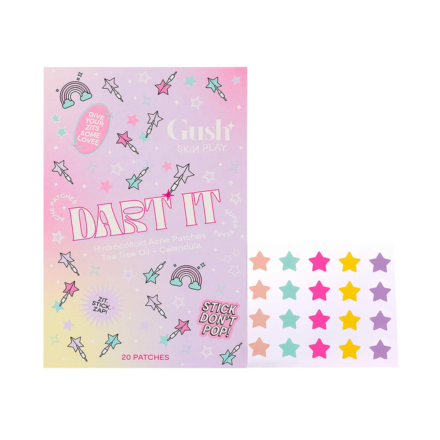 Gush Beauty | Gush Beauty Dart It Hydrocolloid Pimple Patches for Healing Acne, Zits and Blemishes - Super Star (5 Colors)