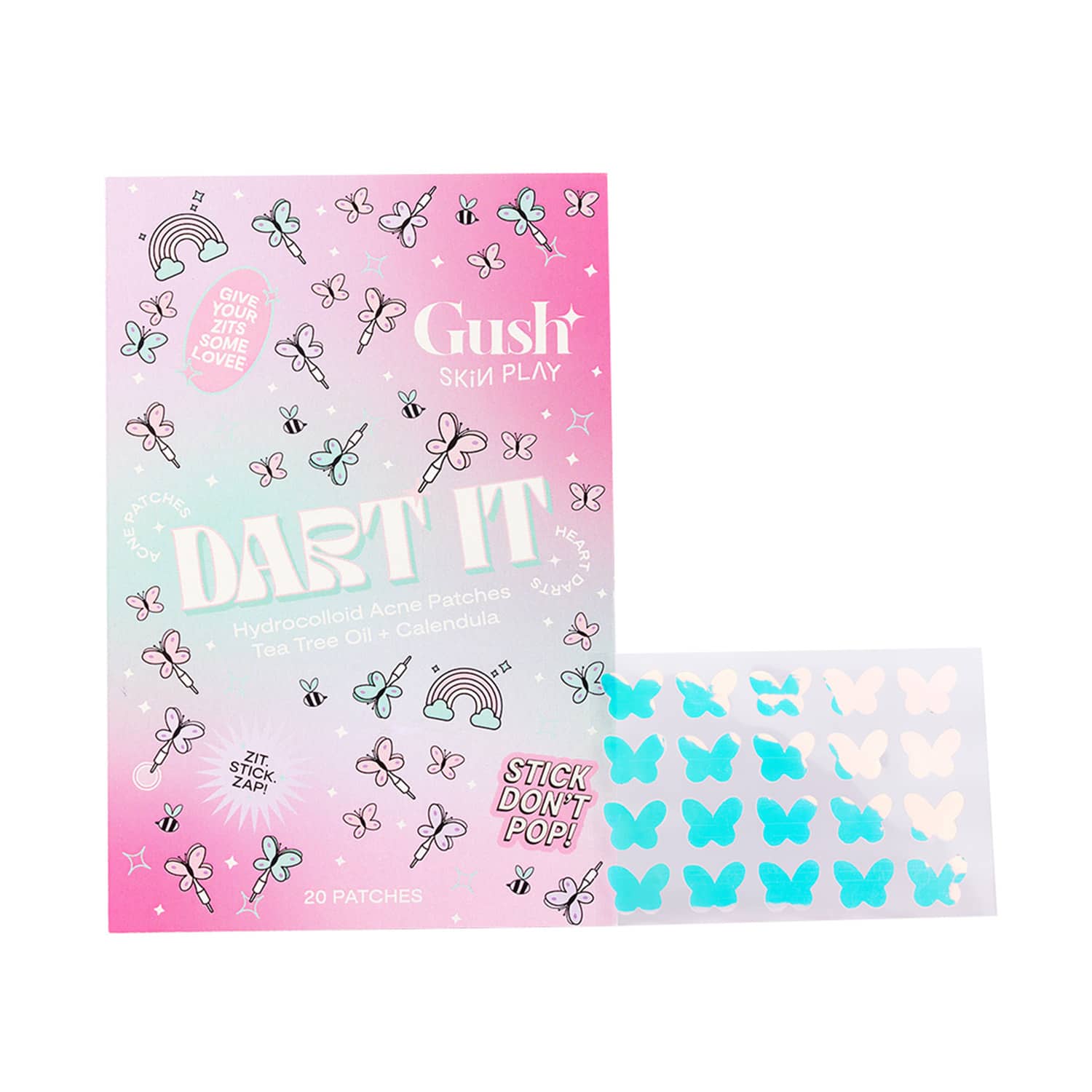 Gush Beauty | Gush Beauty Dart It Hydrocolloid Pimple Patches for Healing Acne, Zits and Blemishes - Holographic Butterfly