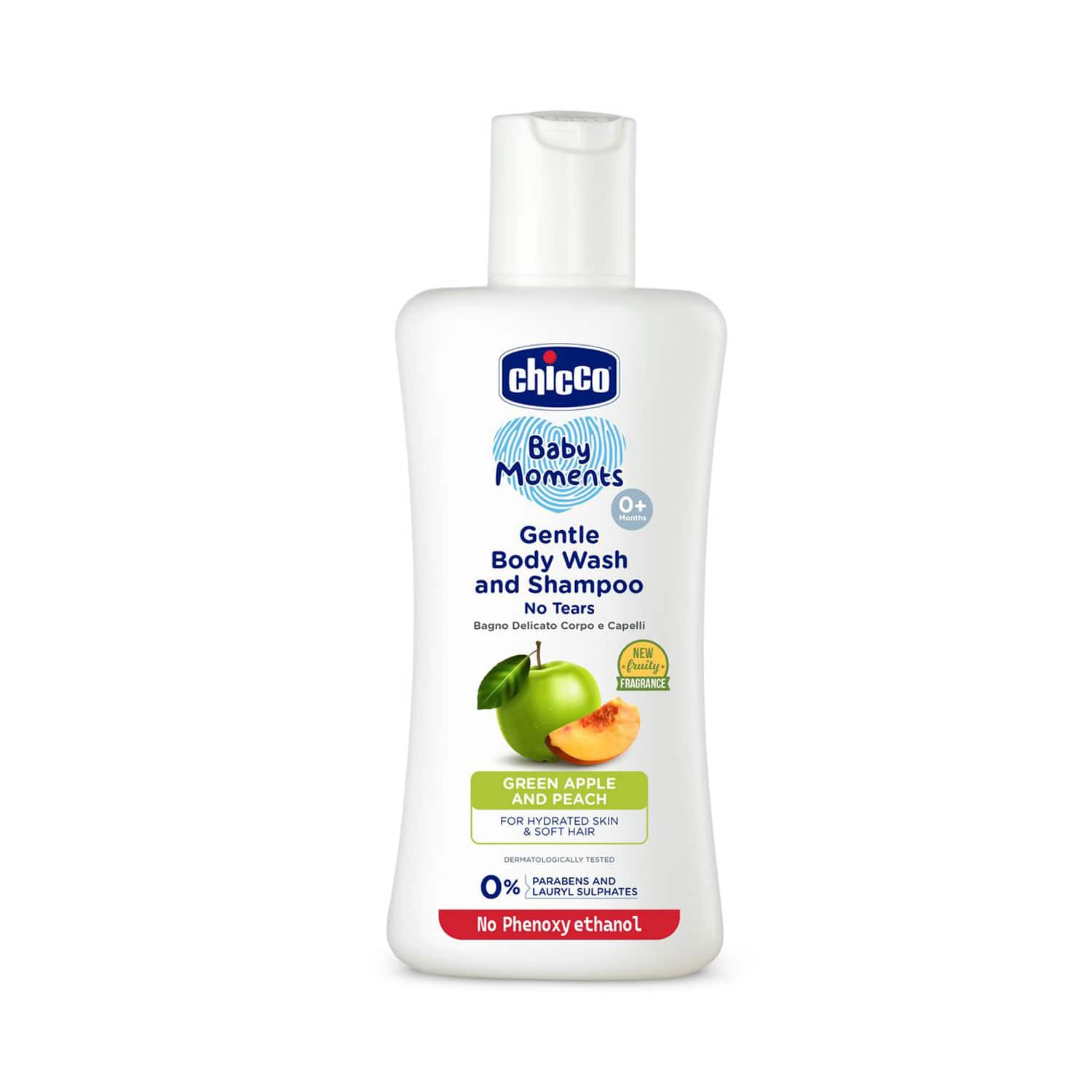 Chicco | Chicco Baby Moments Gentle Bodywash & Shampoo with Green Apple & Peach (100 ml)