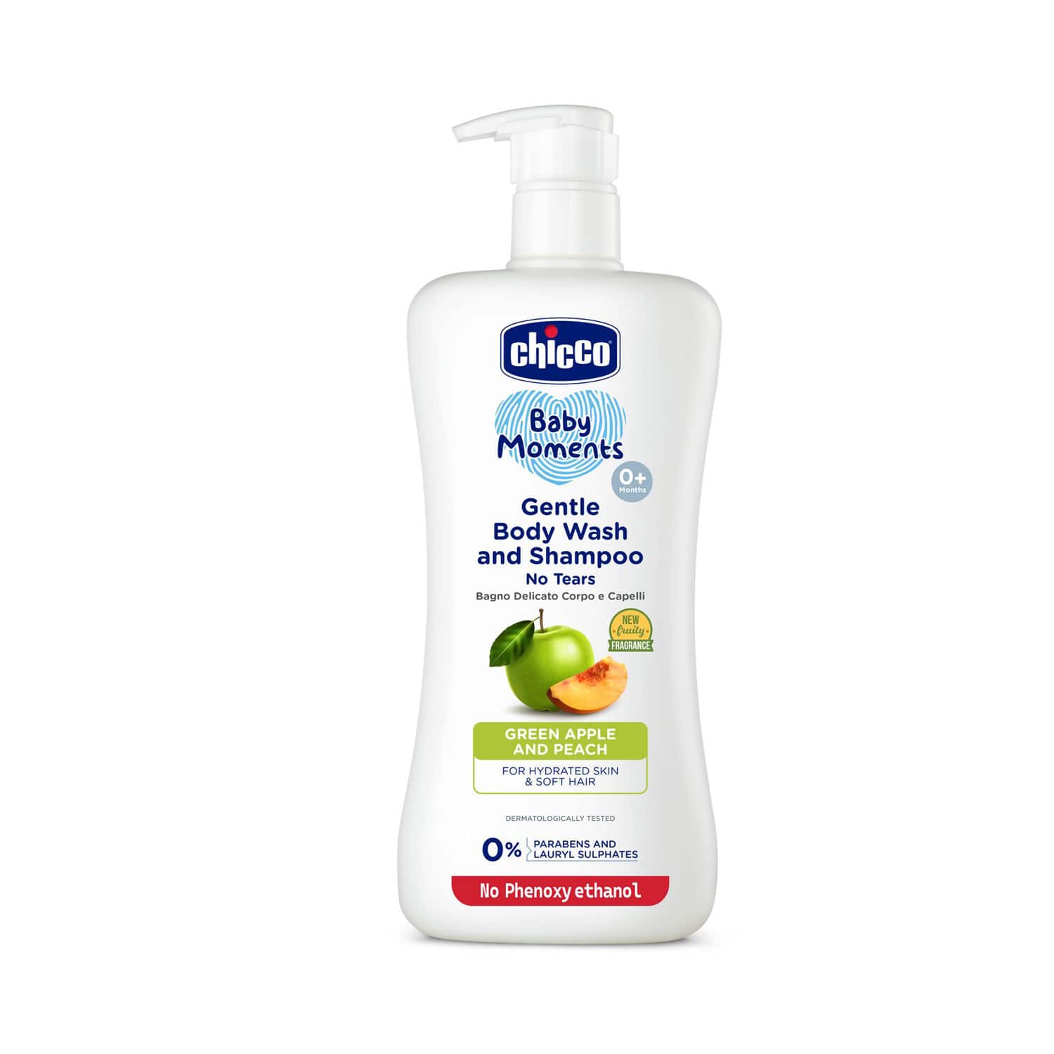 Chicco | Chicco Baby Moments Gentle Bodywash & Shampoo with Green Apple & Peach (500 ml)