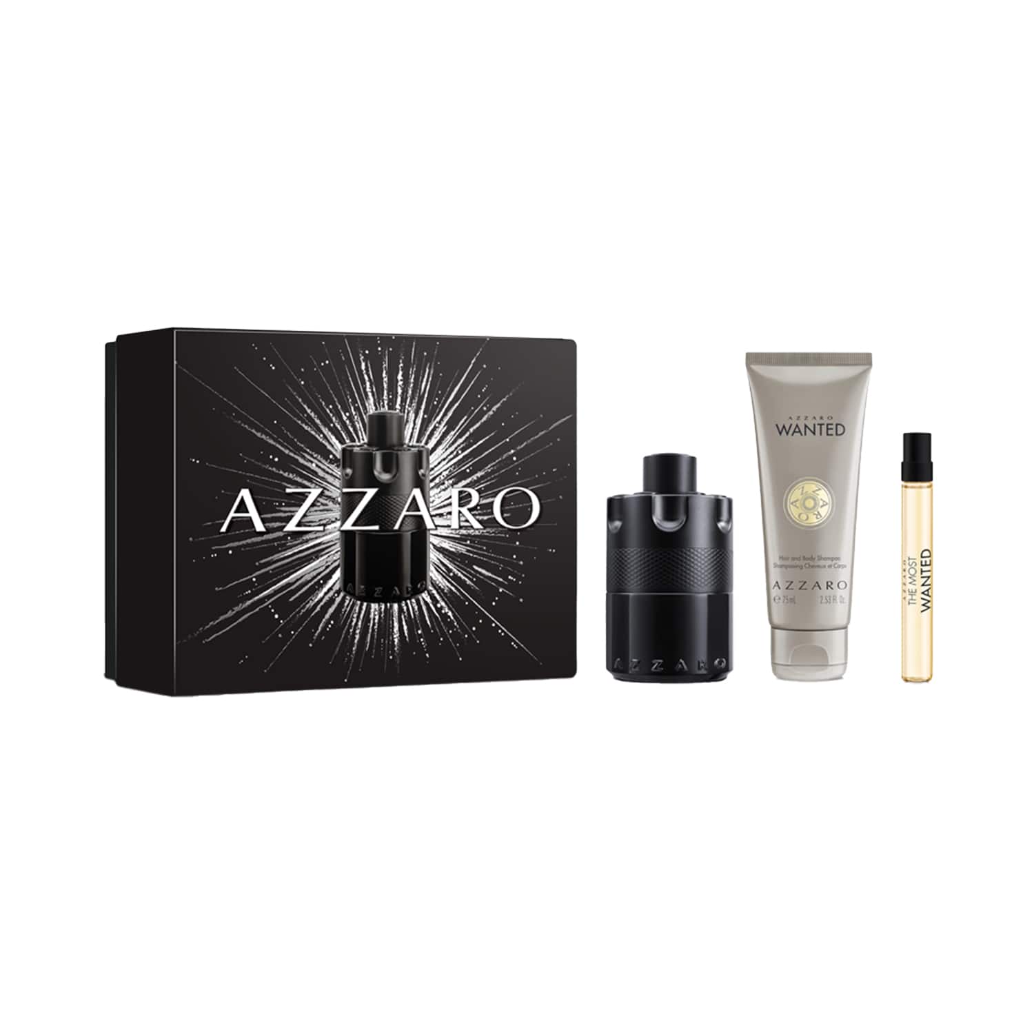 Azzaro | Azzaro The Most Wanted EDP Intense Holiday Giftset (EDP + Hair and Body Wash + Travel Size) (3 pcs)