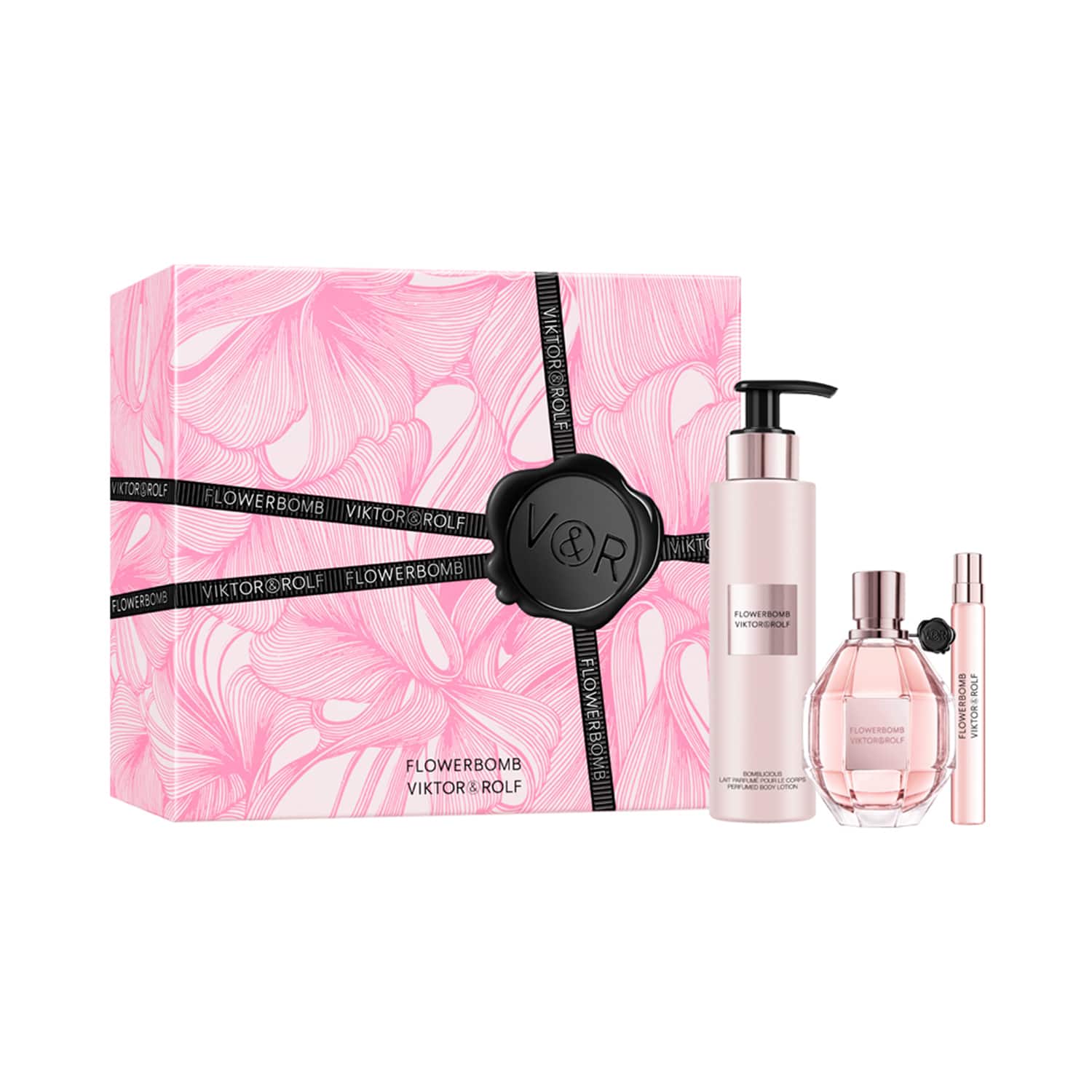 Viktor & Rolf | Viktor & Rolf Flowerbomb Giftset (Eau De Parfum + Body Lotion + Travel Size) (3 pcs)