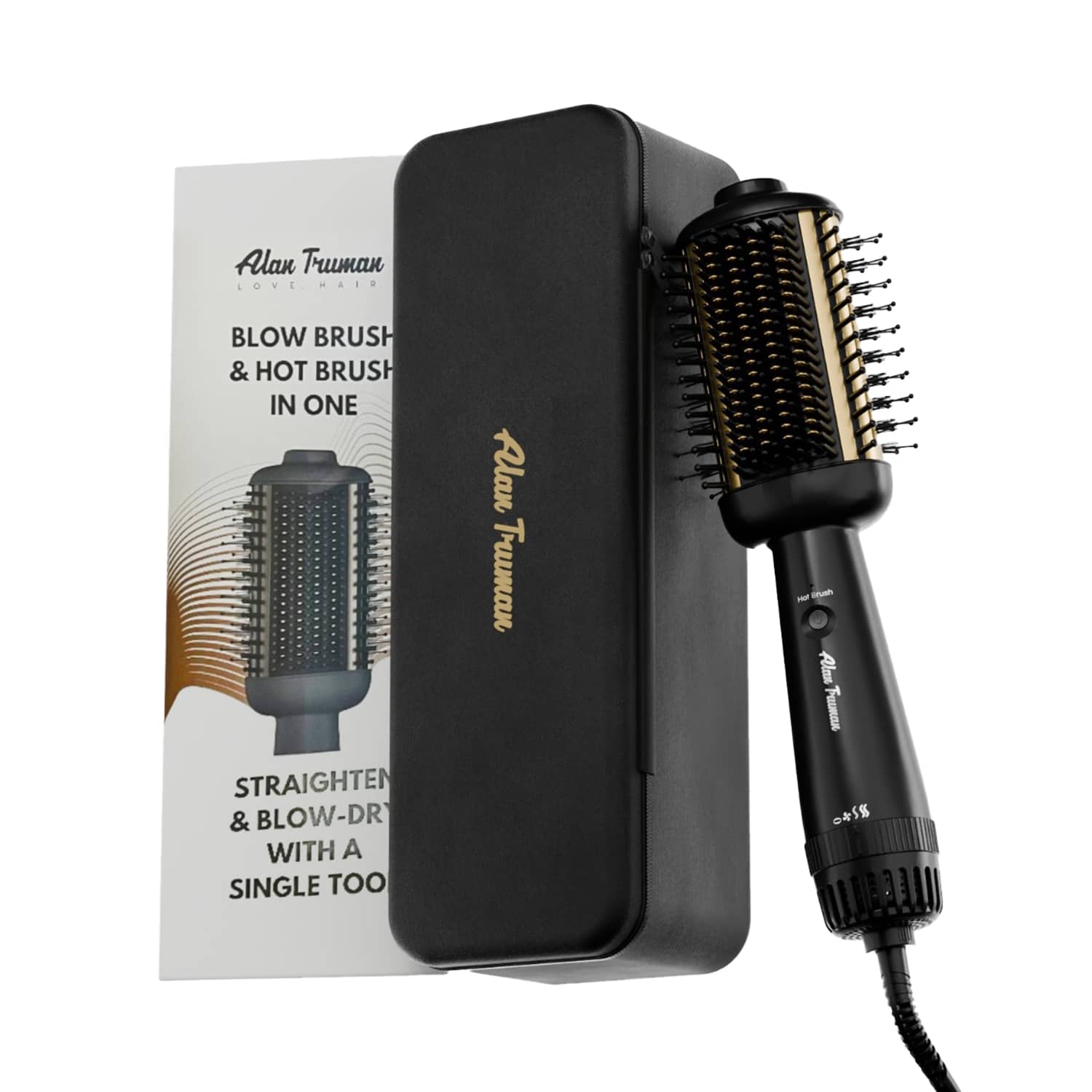 Alan Truman | Alan Truman Blow Styling Brush - Blow Dryer Brush + Hair Straightener Hot Brush in One