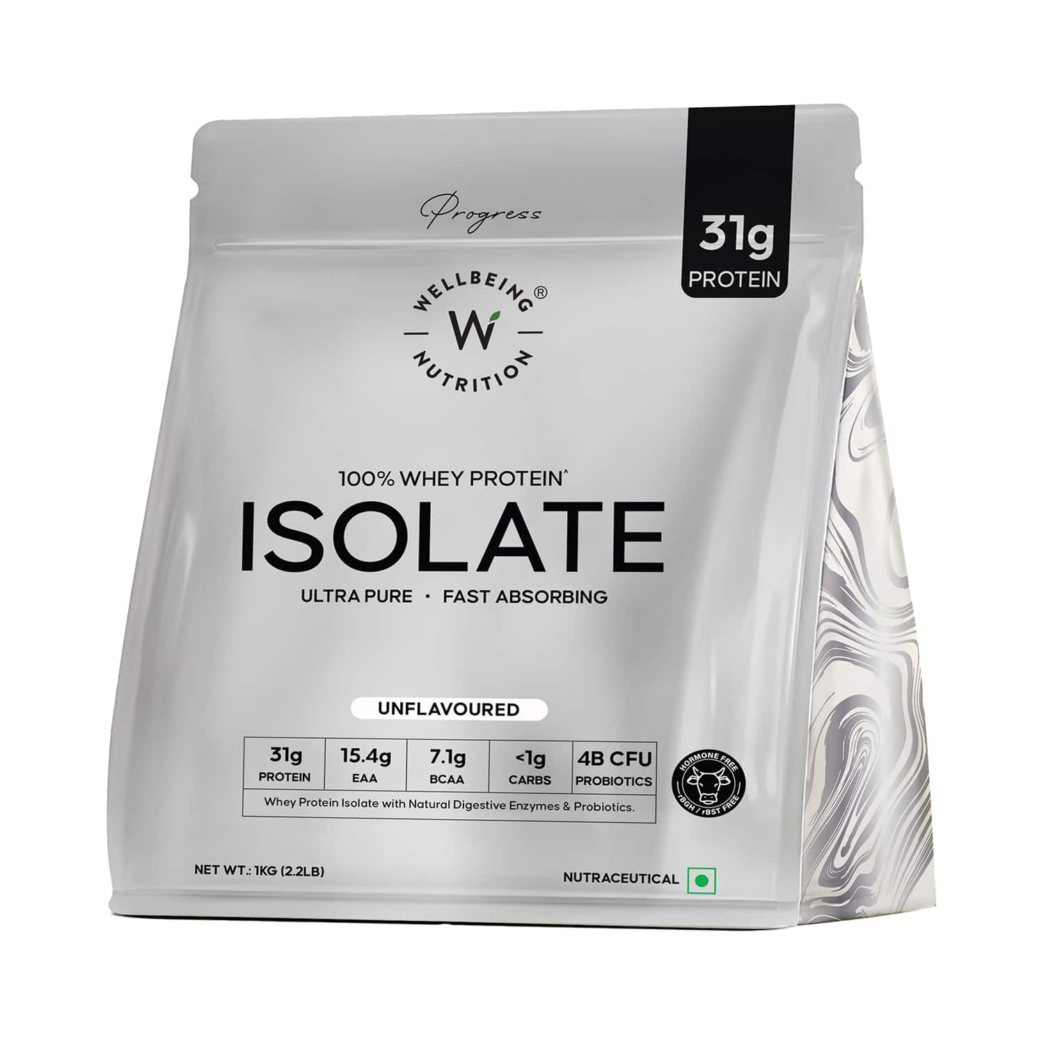 Wellbeing Nutrition | Wellbeing Nutrition 100% Whey Protein Isolate - Unflavoured (1 kg)