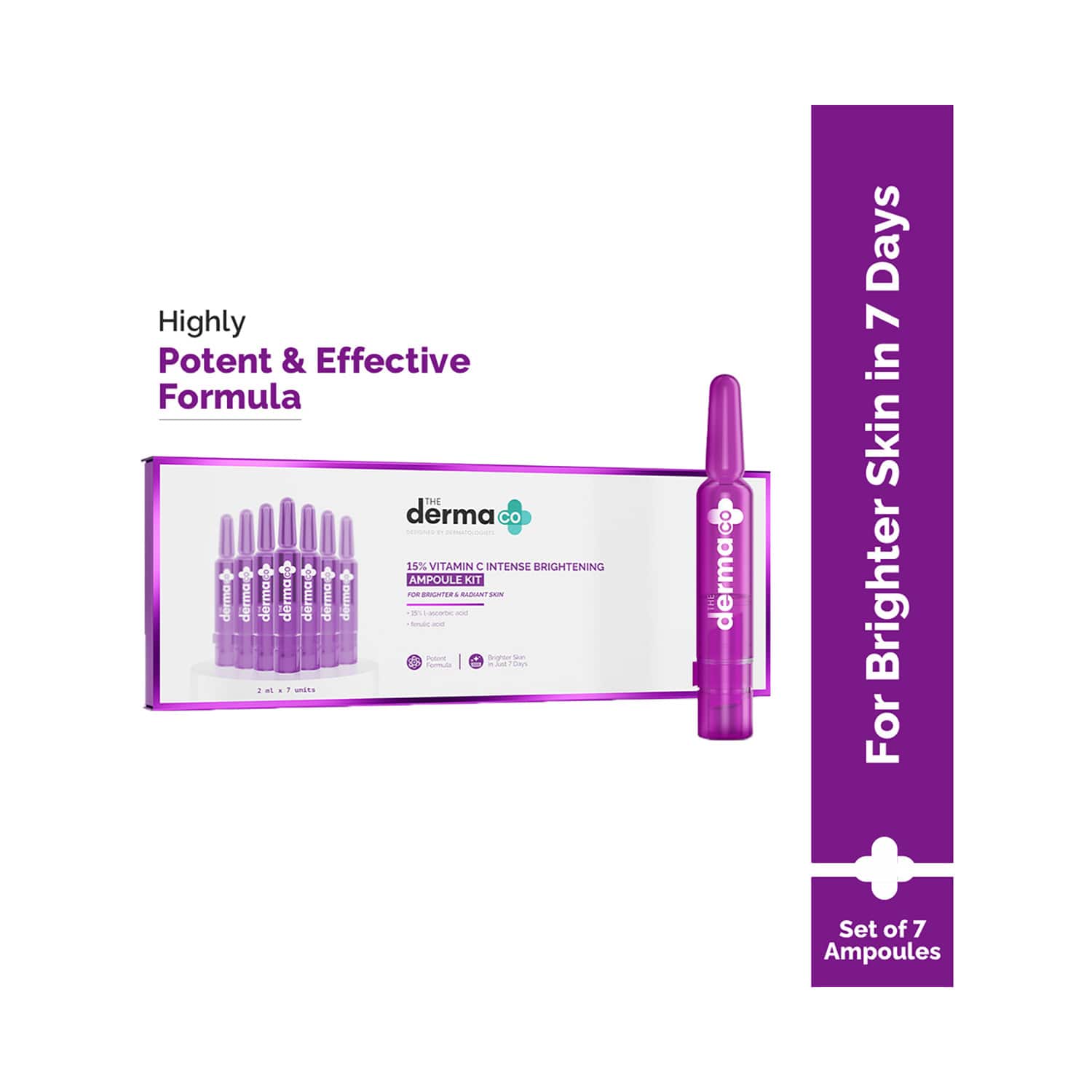 The Derma Co | The Derma Co 15% Vitamin C Intense Brightening Ampoule Kit (14 ml)