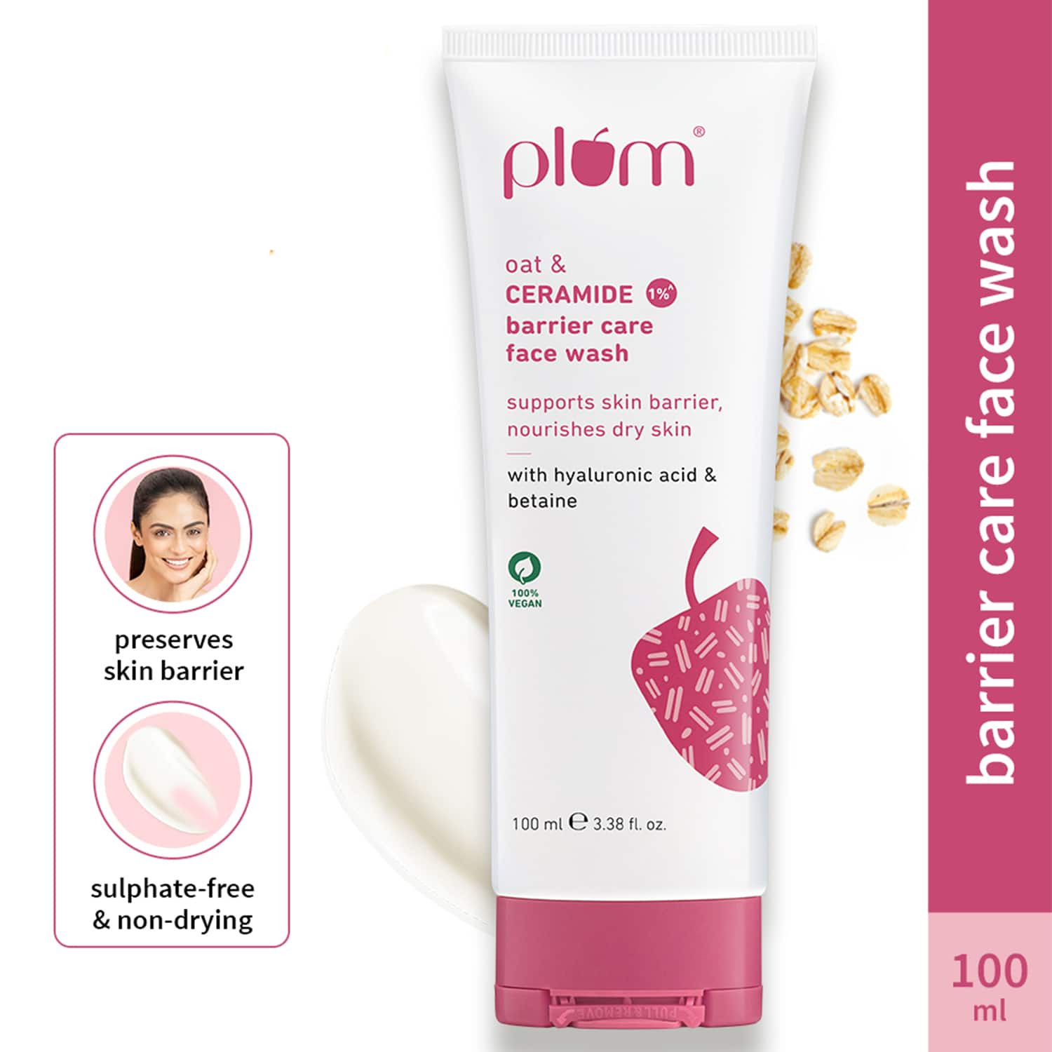 Plum | Plum Oat & 1% Ceramide Barrier Care Face Wash (100 ml)