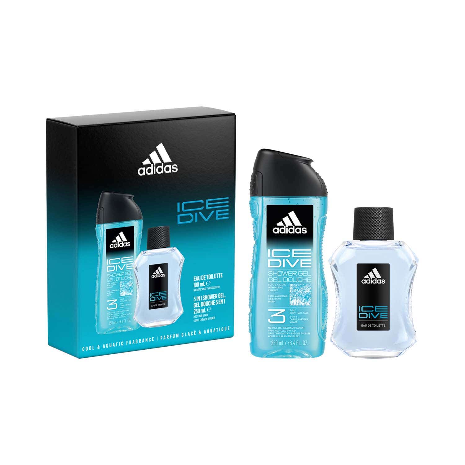 Adidas | Adidas Ice Dive Gift Set (EDT 100 ml + Shower Gel 250 ml)