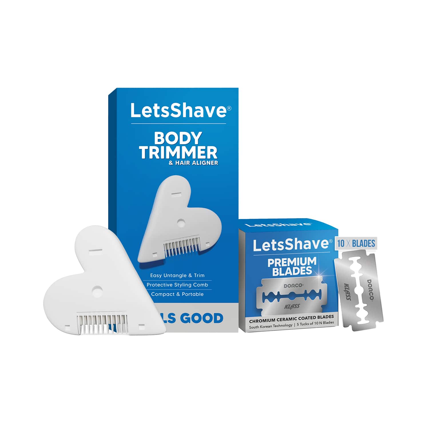 LetsShave | LetsShave Multi Direction Beard & Body Hair Aligner Body Trimmer Comb with Blades (11 pcs)