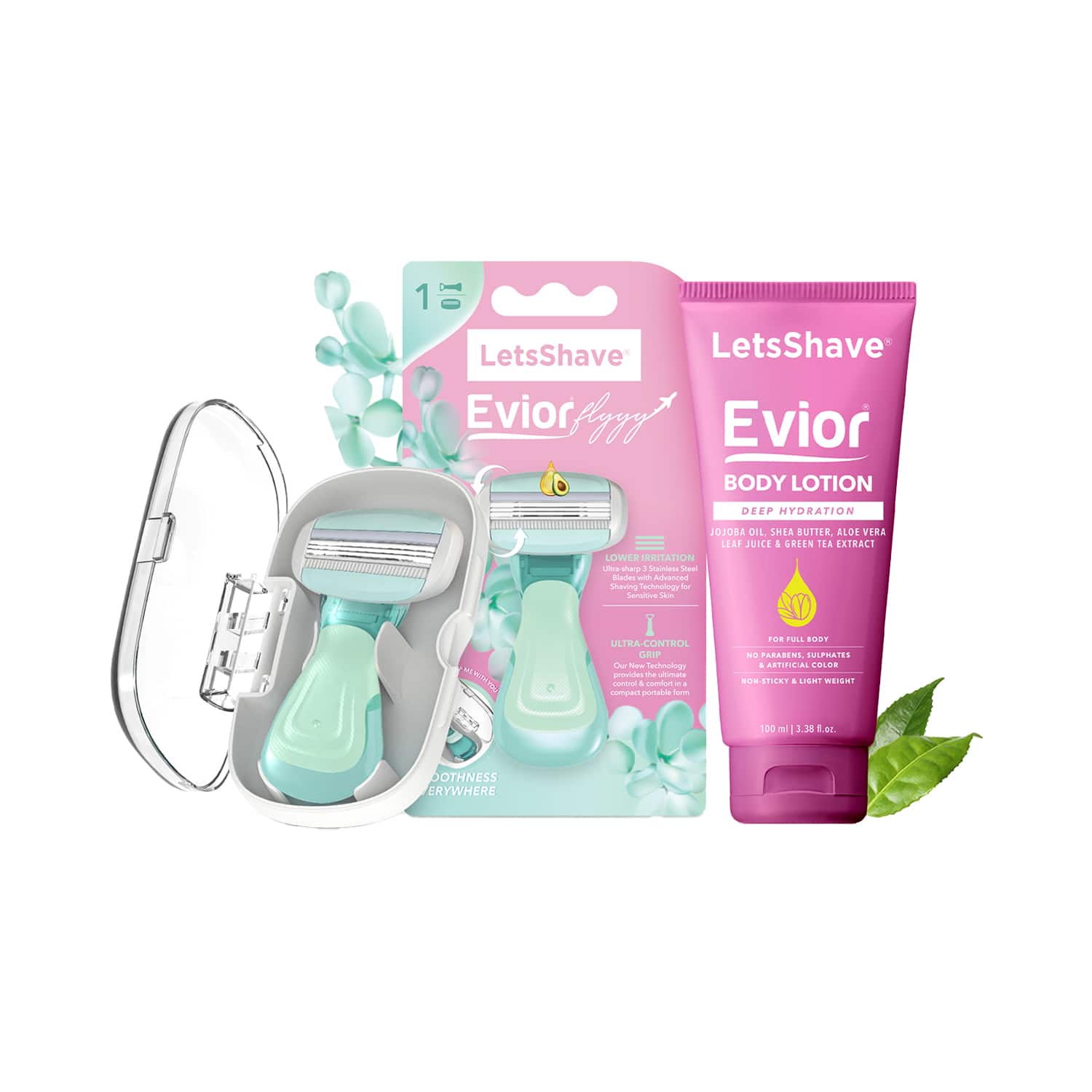 LetsShave | LetsShave Evior Flyyy Razor & Evior Body Lotion (2 pcs)