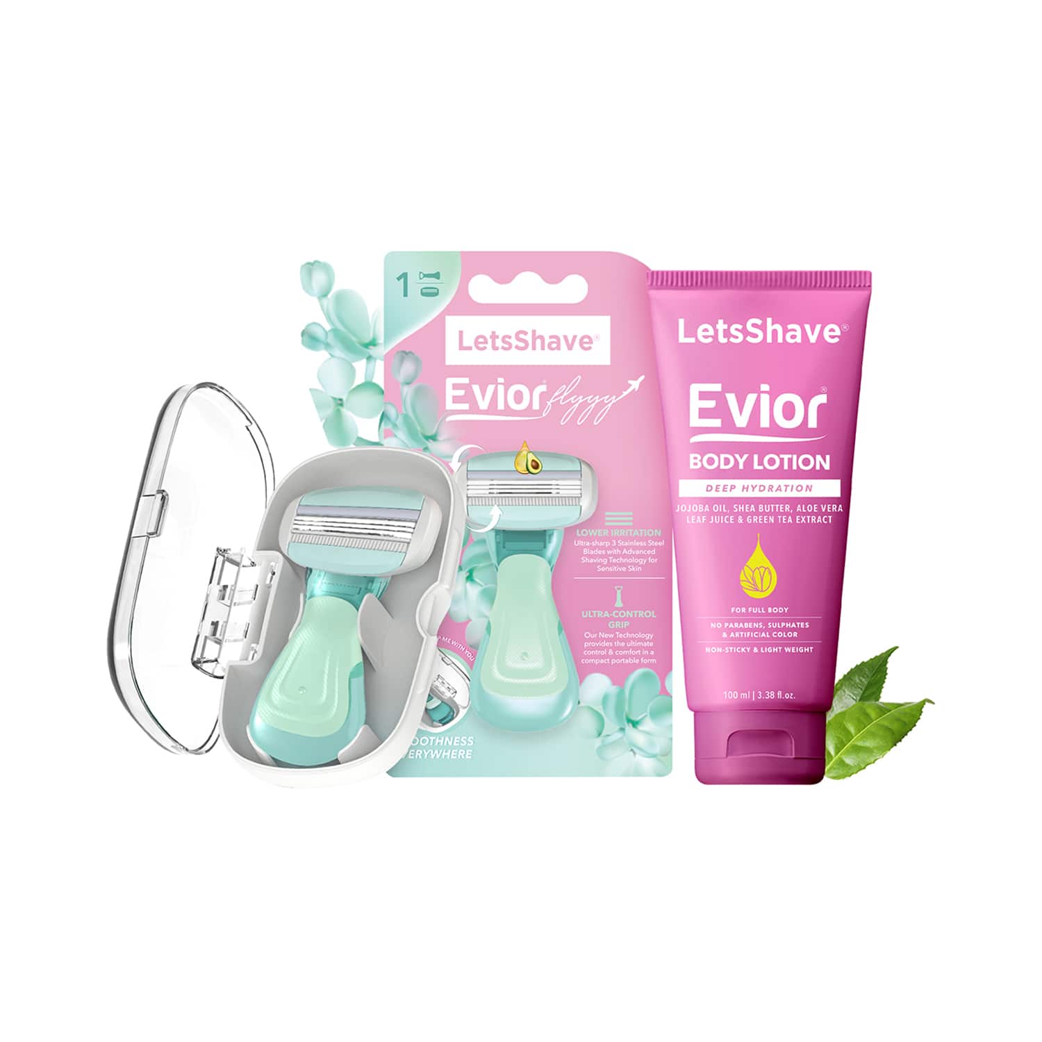 LetsShave | LetsShave Evior Flyyy Razor & Evior Body Lotion (2 pcs)
